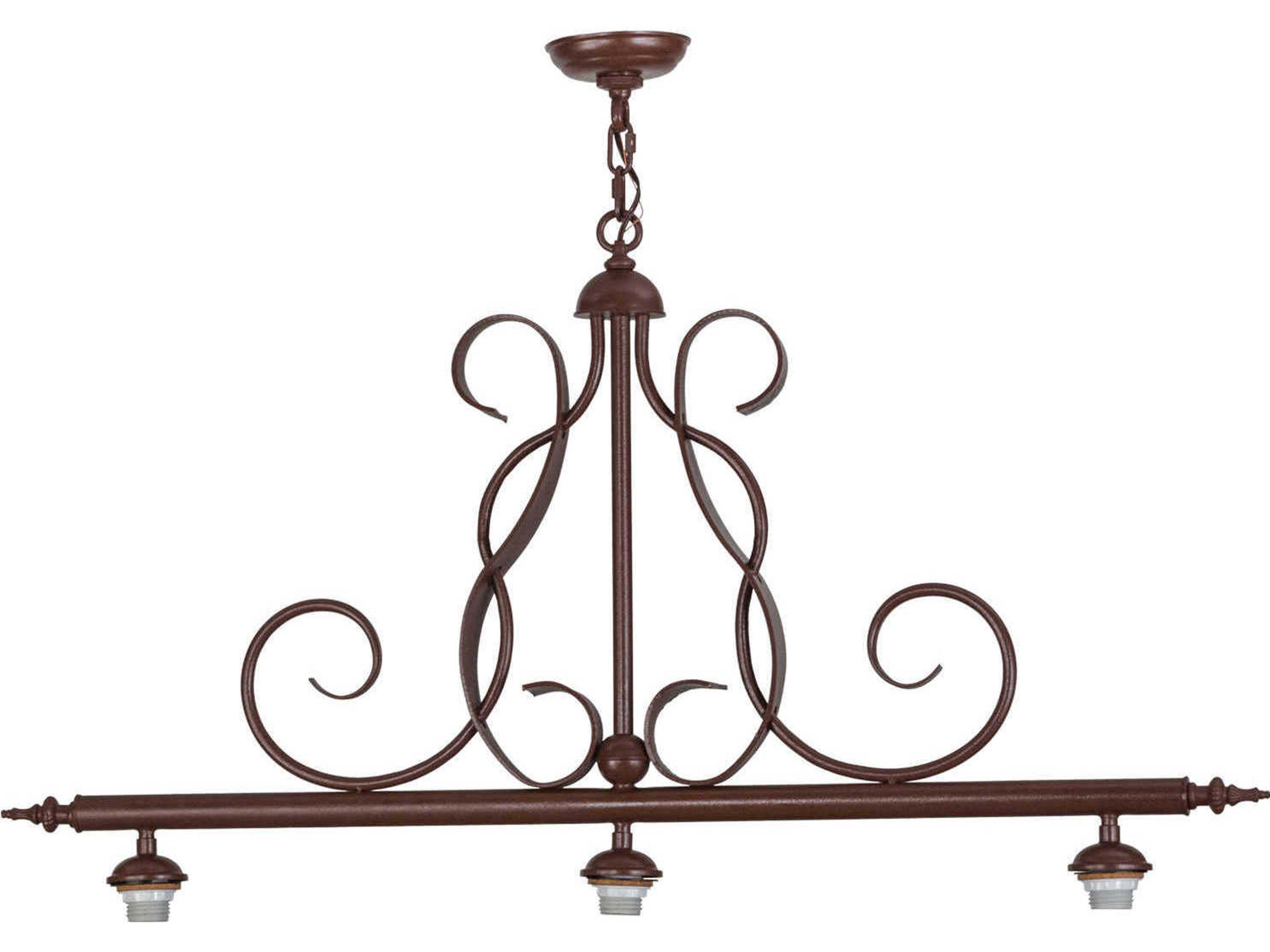 Meyda Rust Three Light Island Light Hardware
