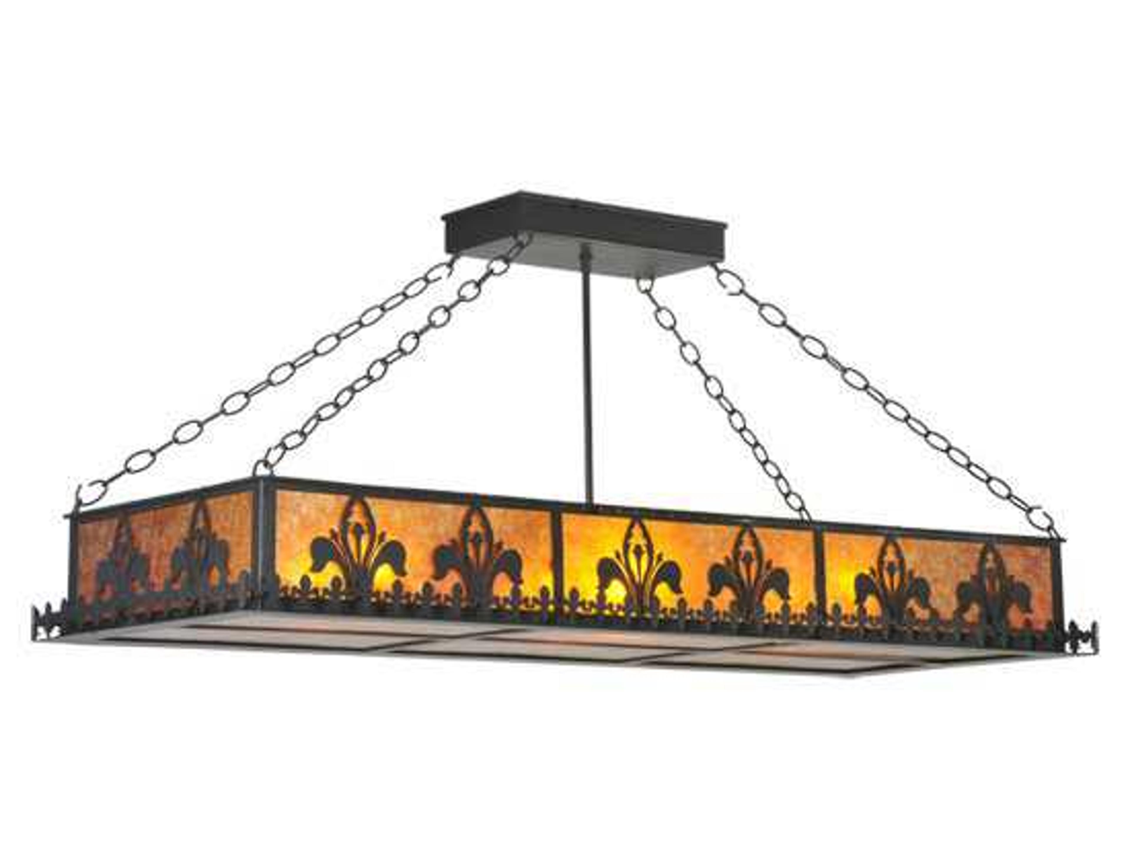 Meyda Fleur-de-lis 6-Light Black Geometric Pendant