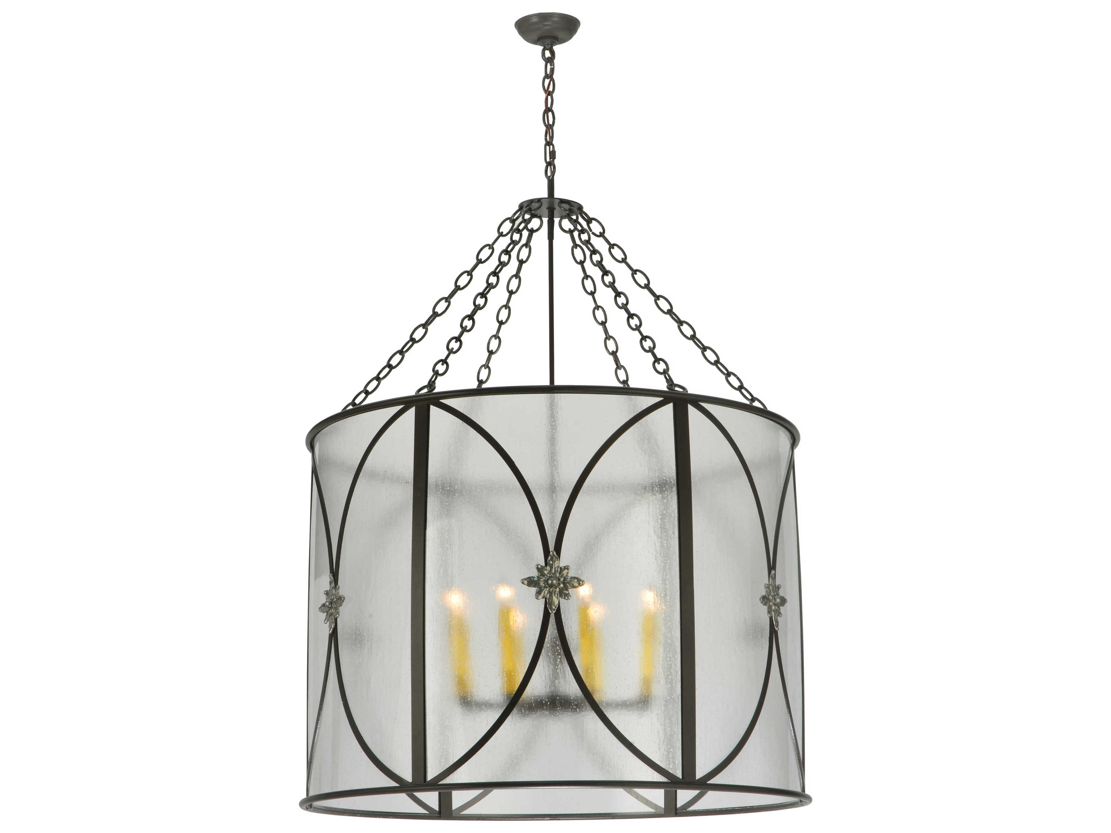 Meyda Victorian 8-Light Black Drum Pendant