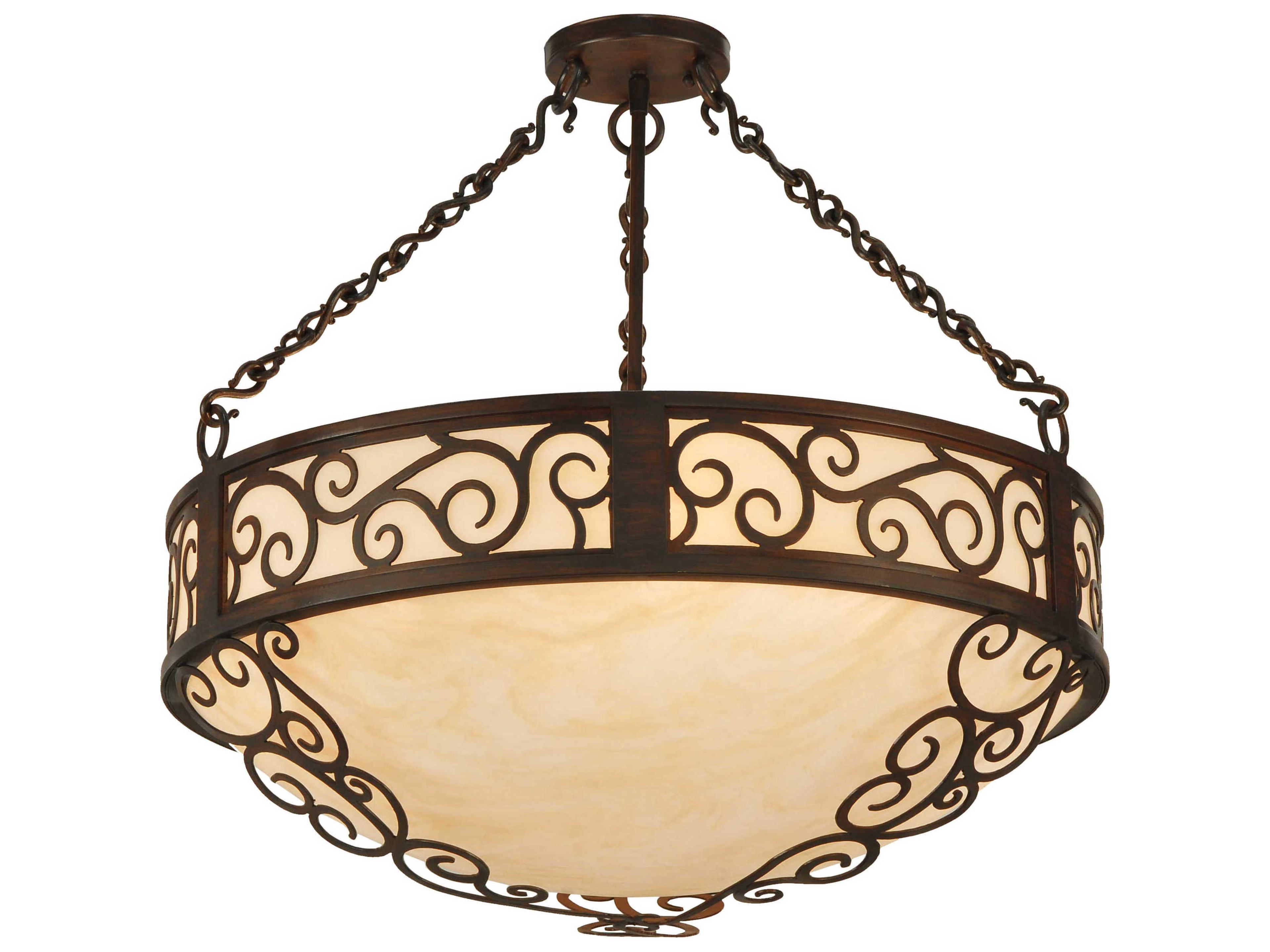 Meyda Victorian 4-Light Brown Bowl Pendant