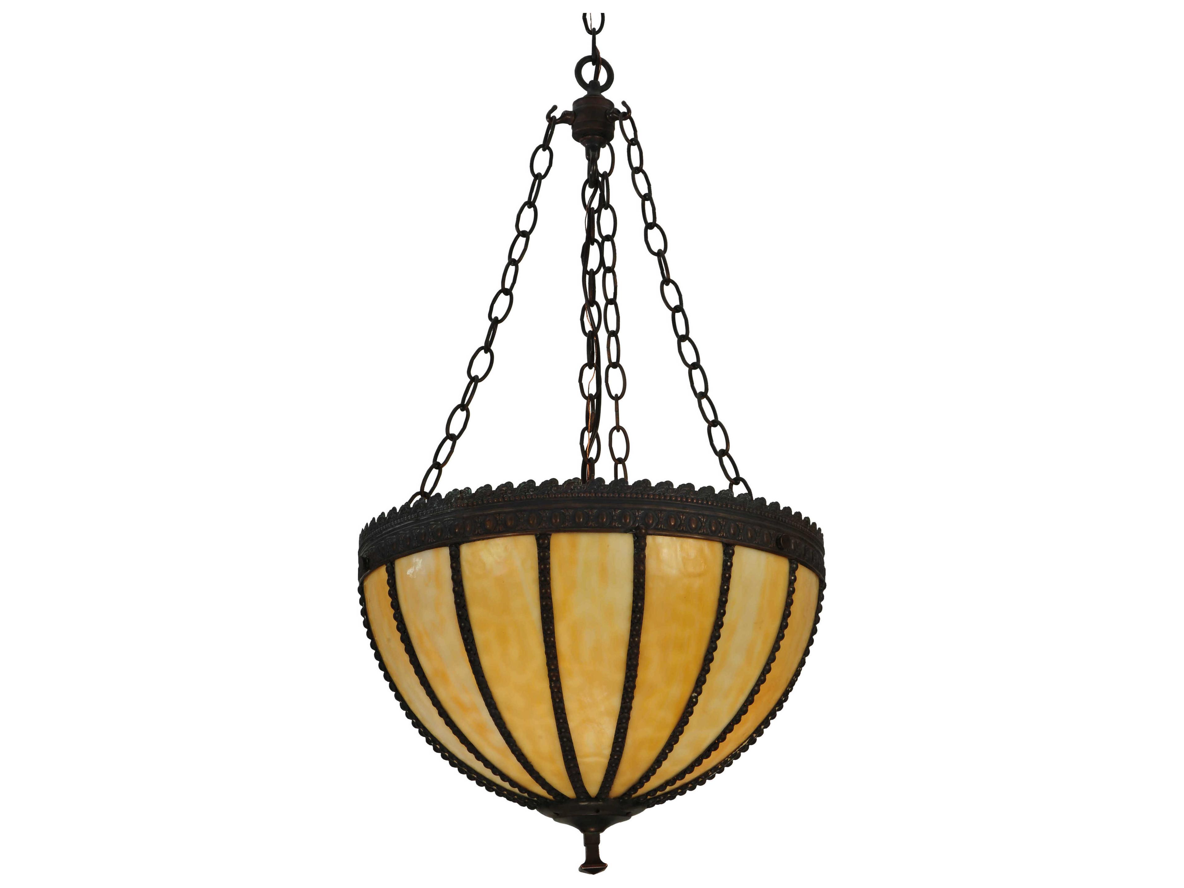 Meyda Victorian 3-Light Brown Bowl Pendant
