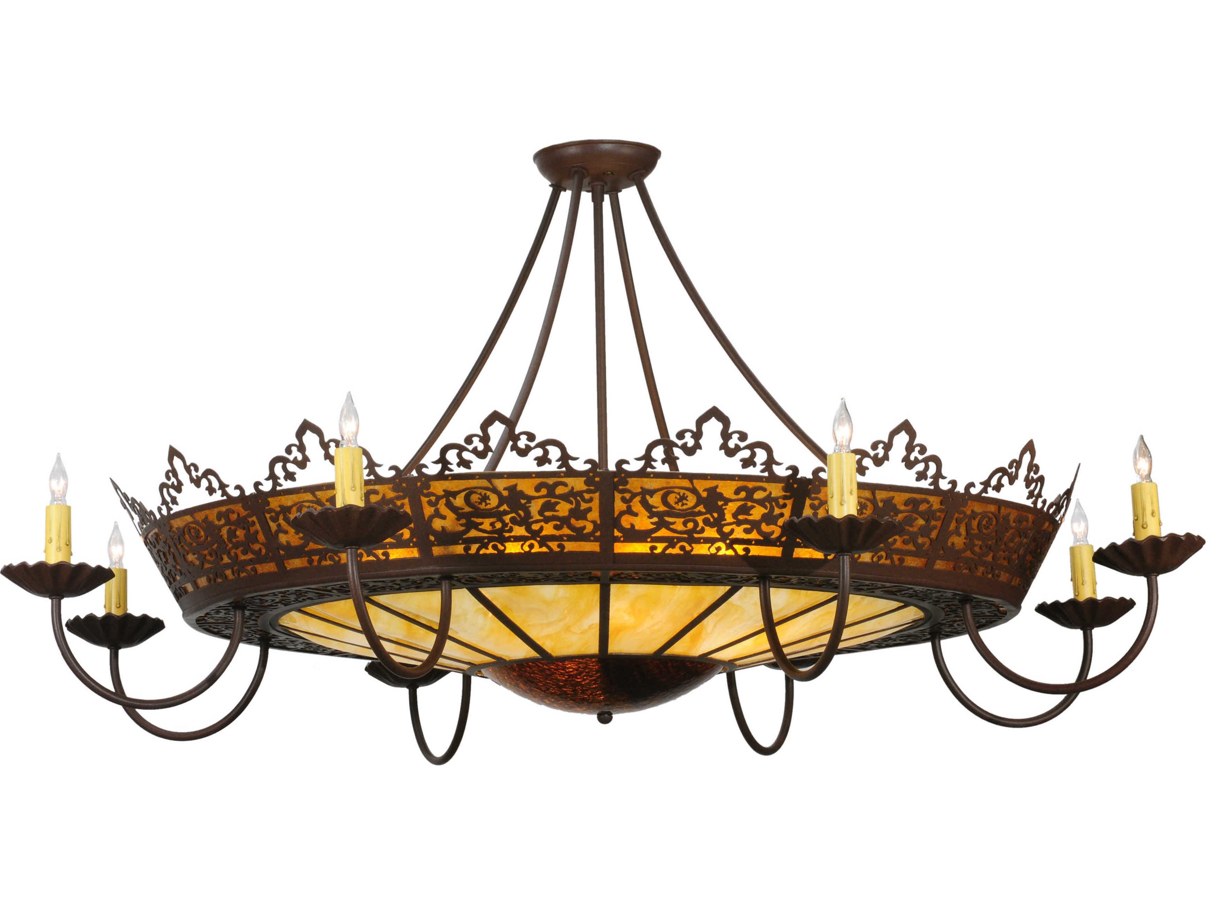 Meyda Victorian 8-Light Brown Semi Flush Mount