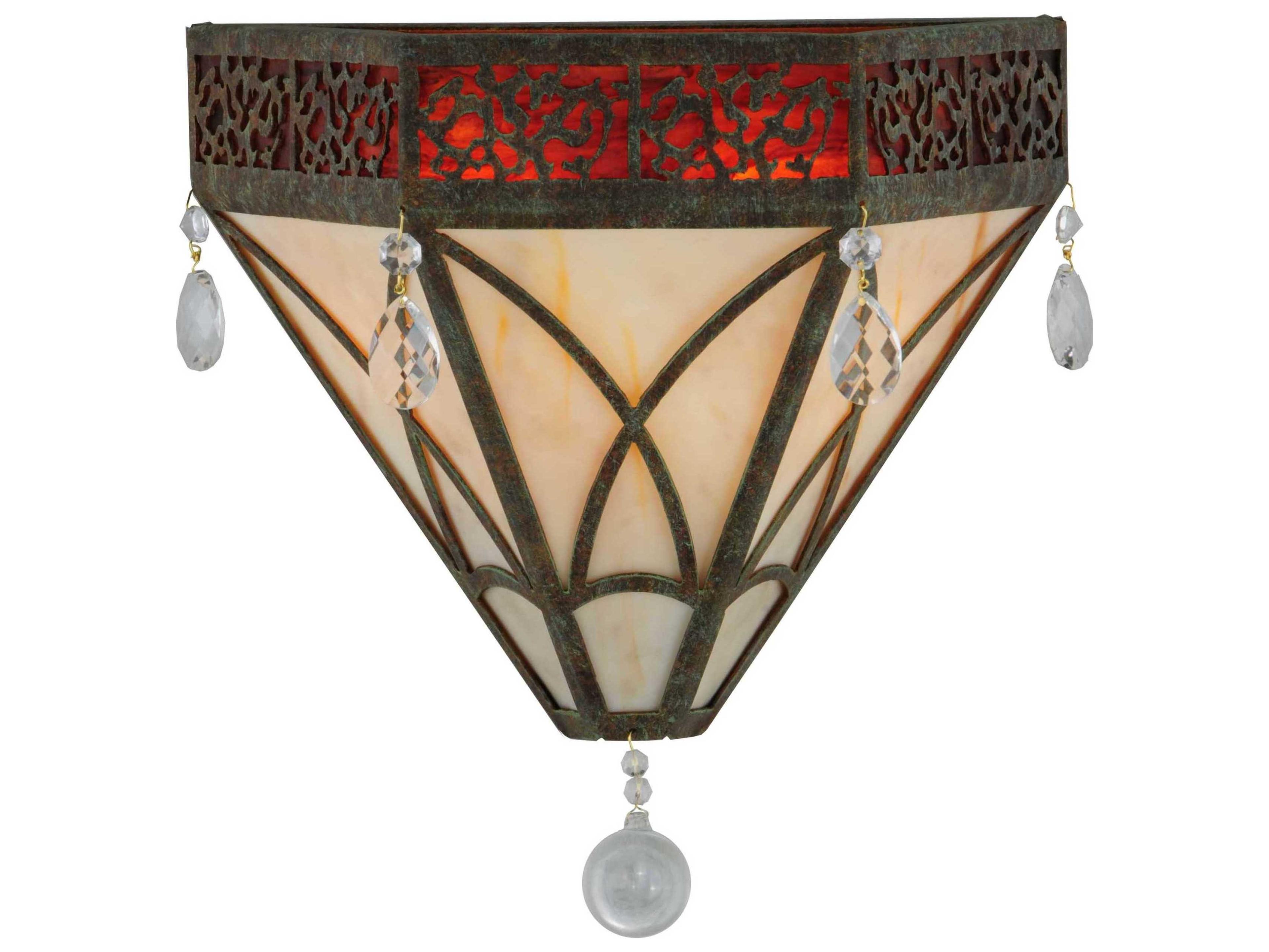 Meyda Victorian 2-Light Brown Crystal Wall Sconce