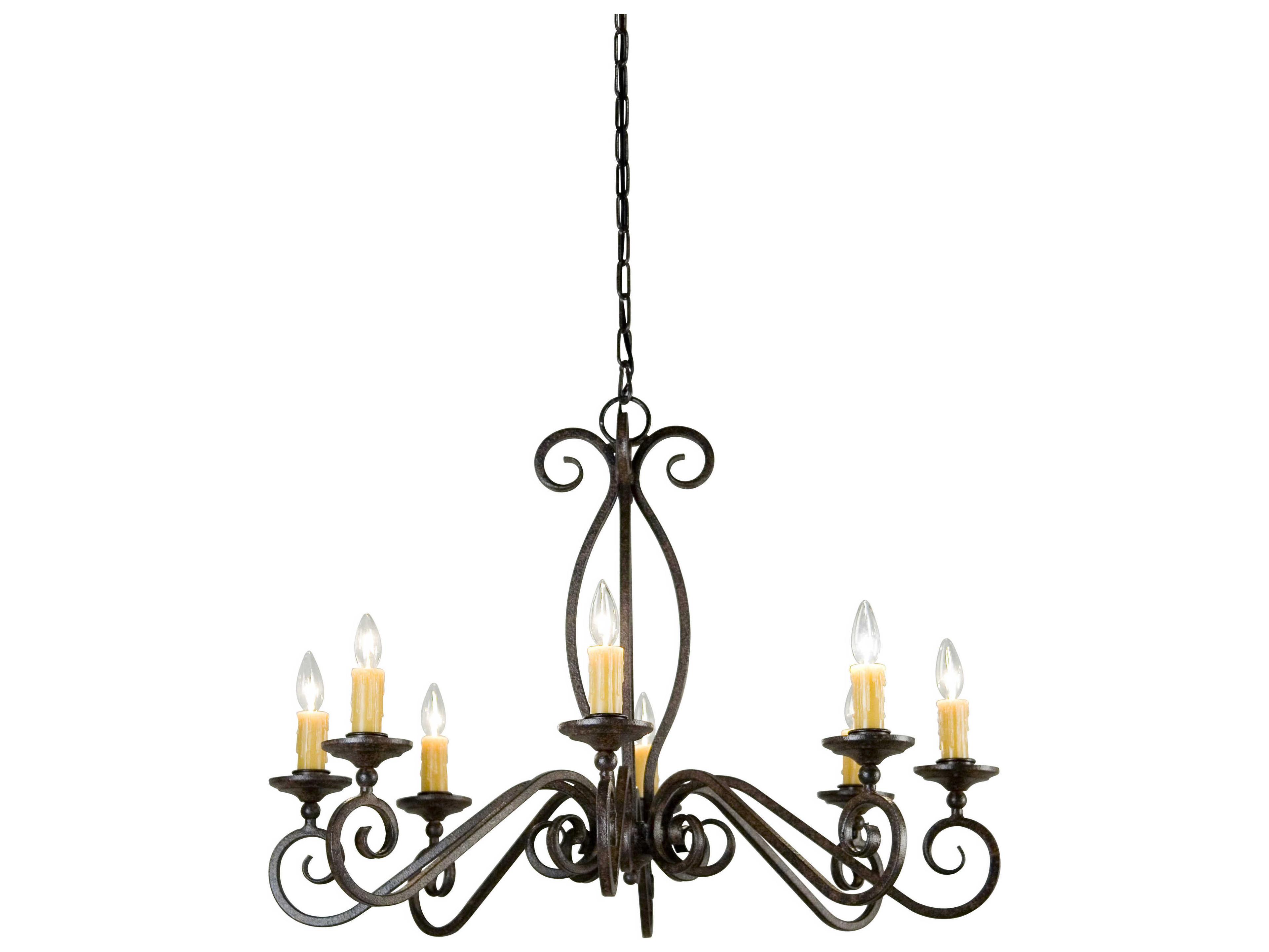 Meyda Wallis 8-Light Rustic Iron Gray Candelabra Chandelier