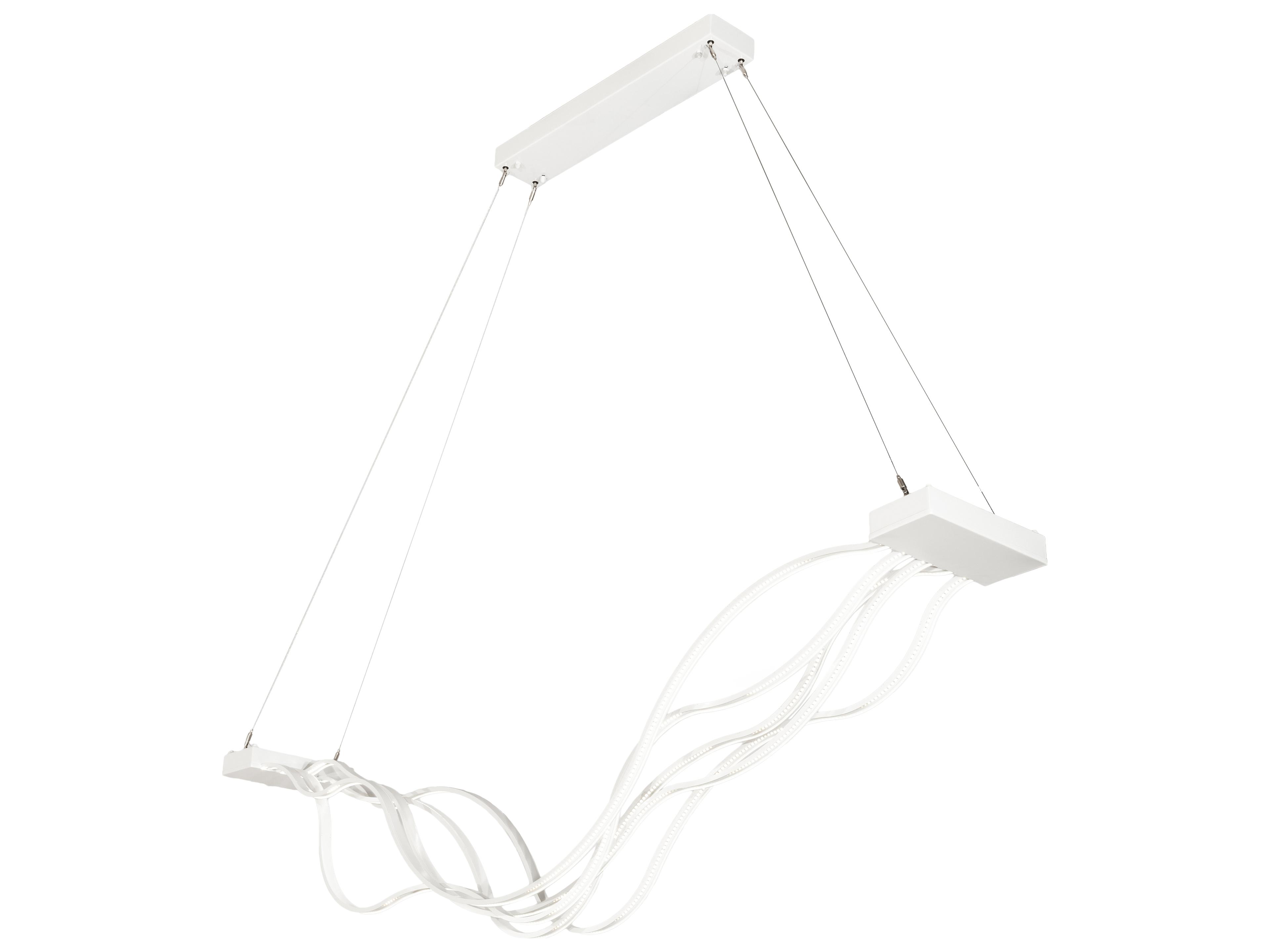 Meyda Wave White Silver LED Island Pendant