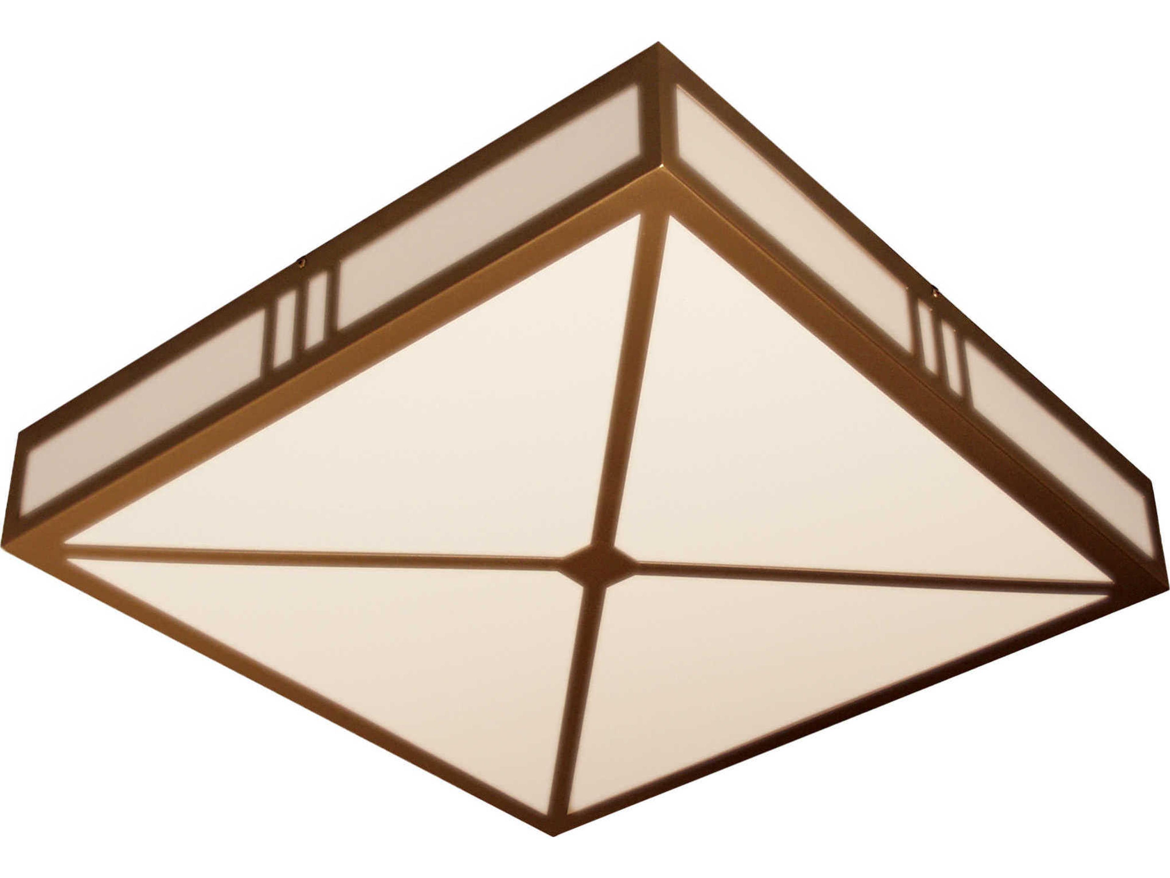 Meyda Whitewing 4-Light White Brown Geometric Flush Mount