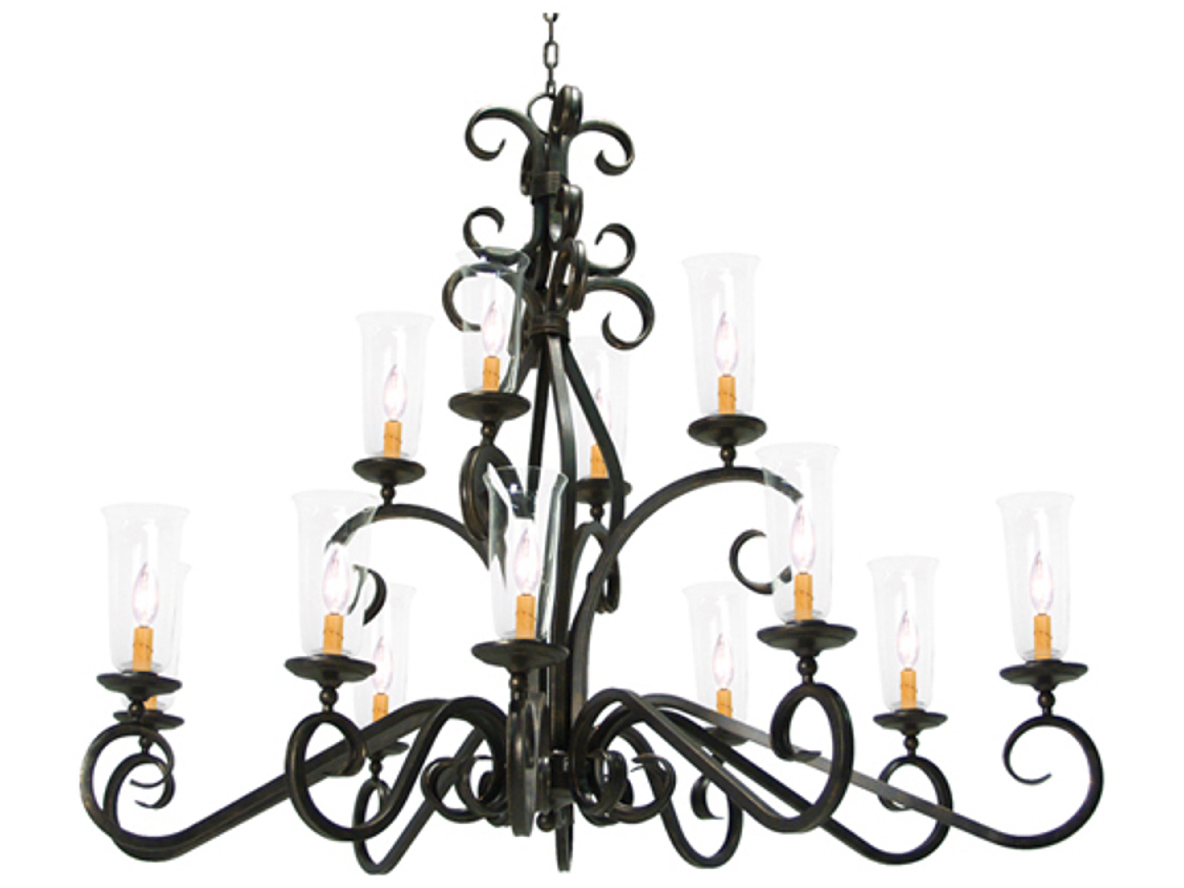 Meyda Wilkes 14-Light Gilded Tobacco Brown Glass Bell Island Pendant