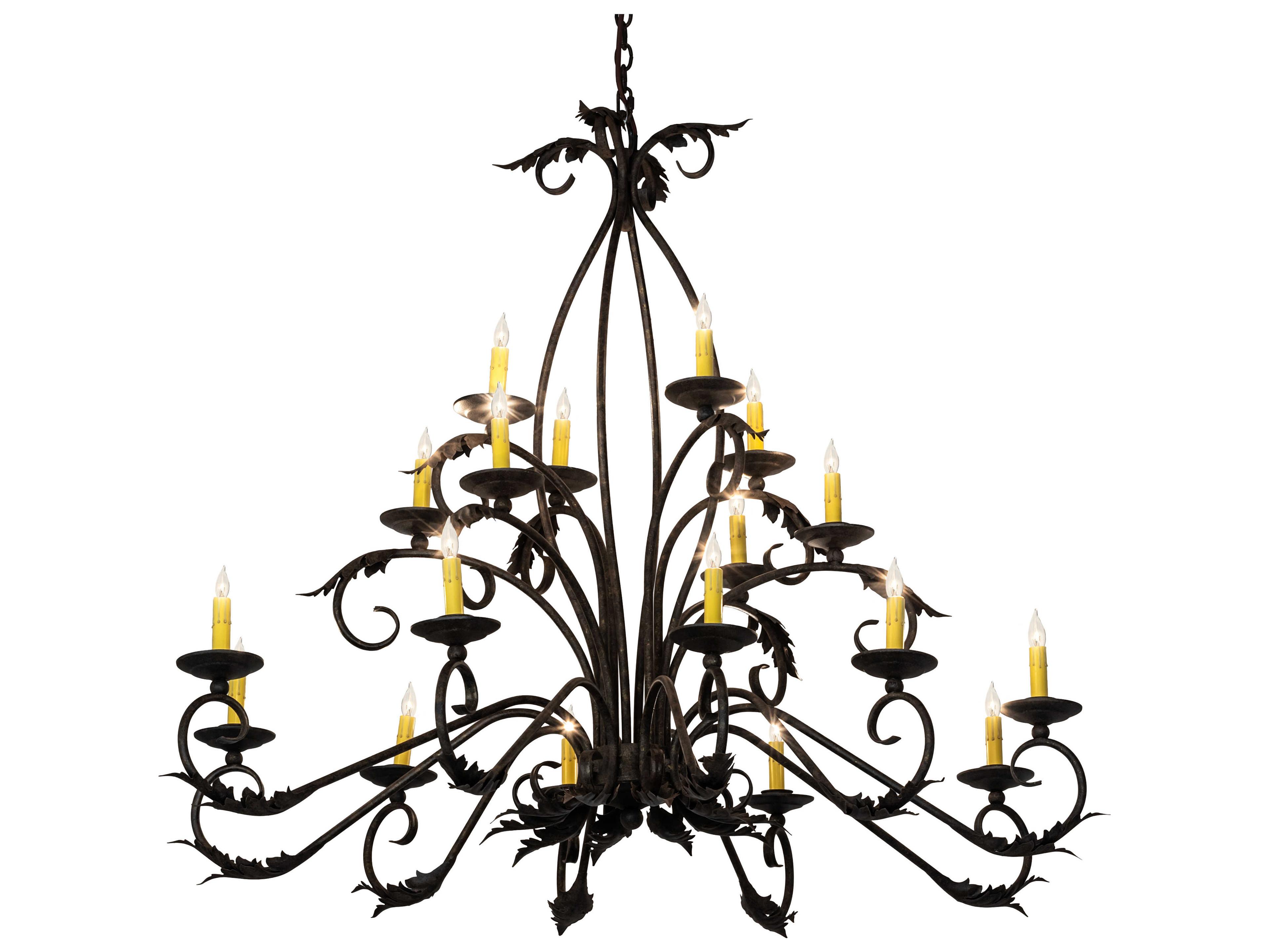 Meyda Windsor 18-Light8-Light Antique Brown Candelabra Chandelier
