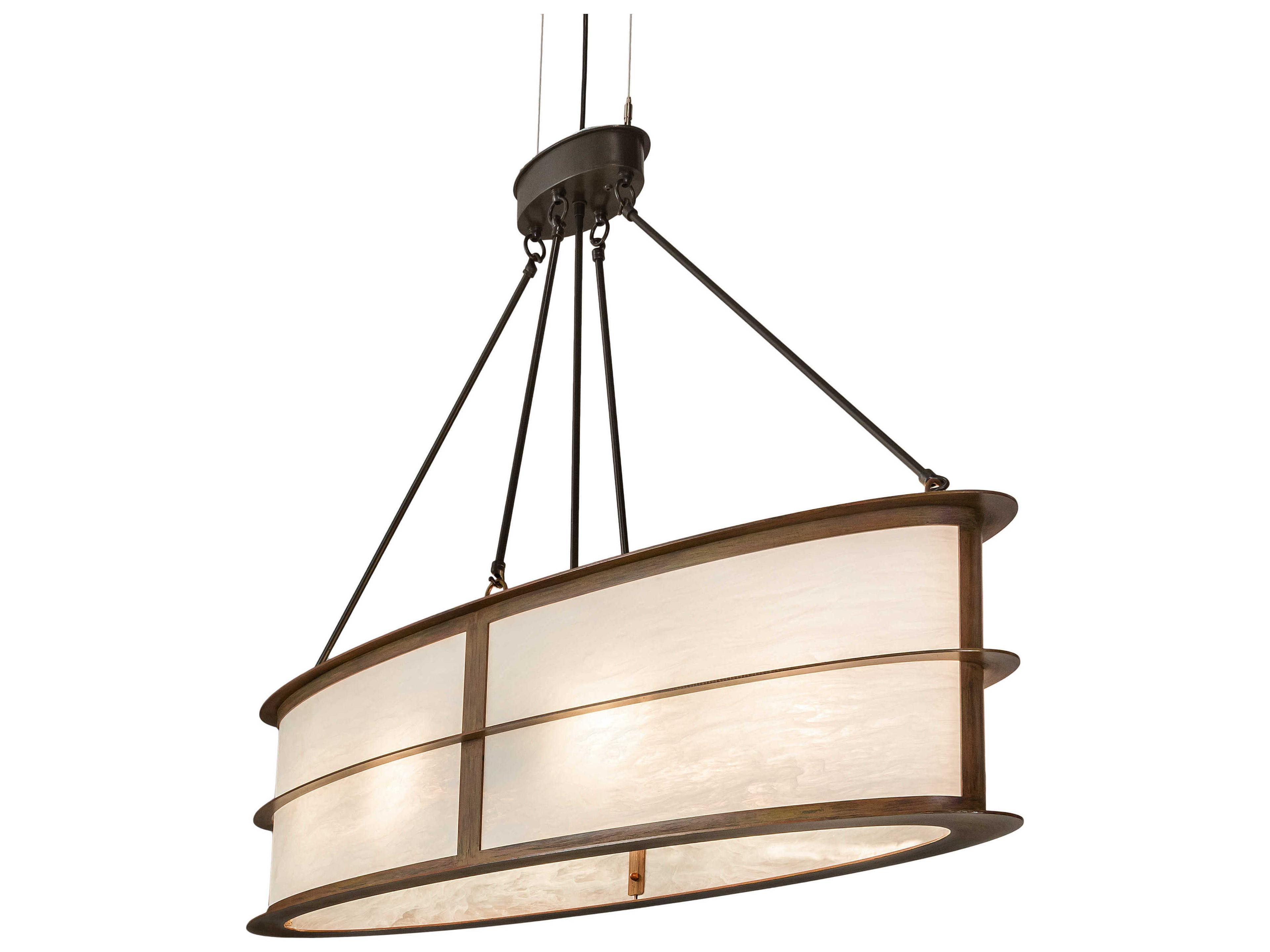 Meyda Zarkov 6-Light Chocolate White Brown Island Pendant