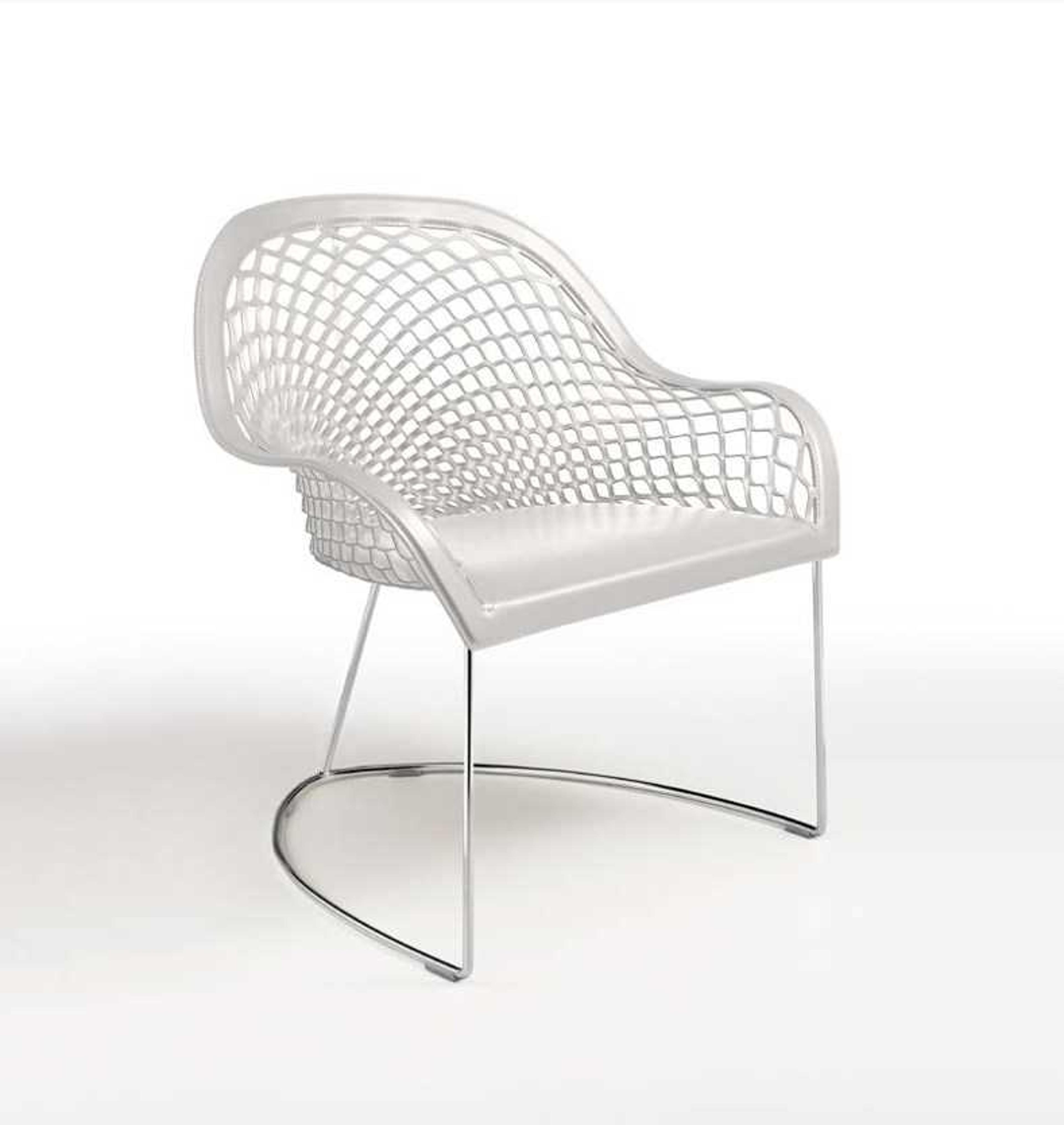 Midj Guapa White Leather Accent Chair