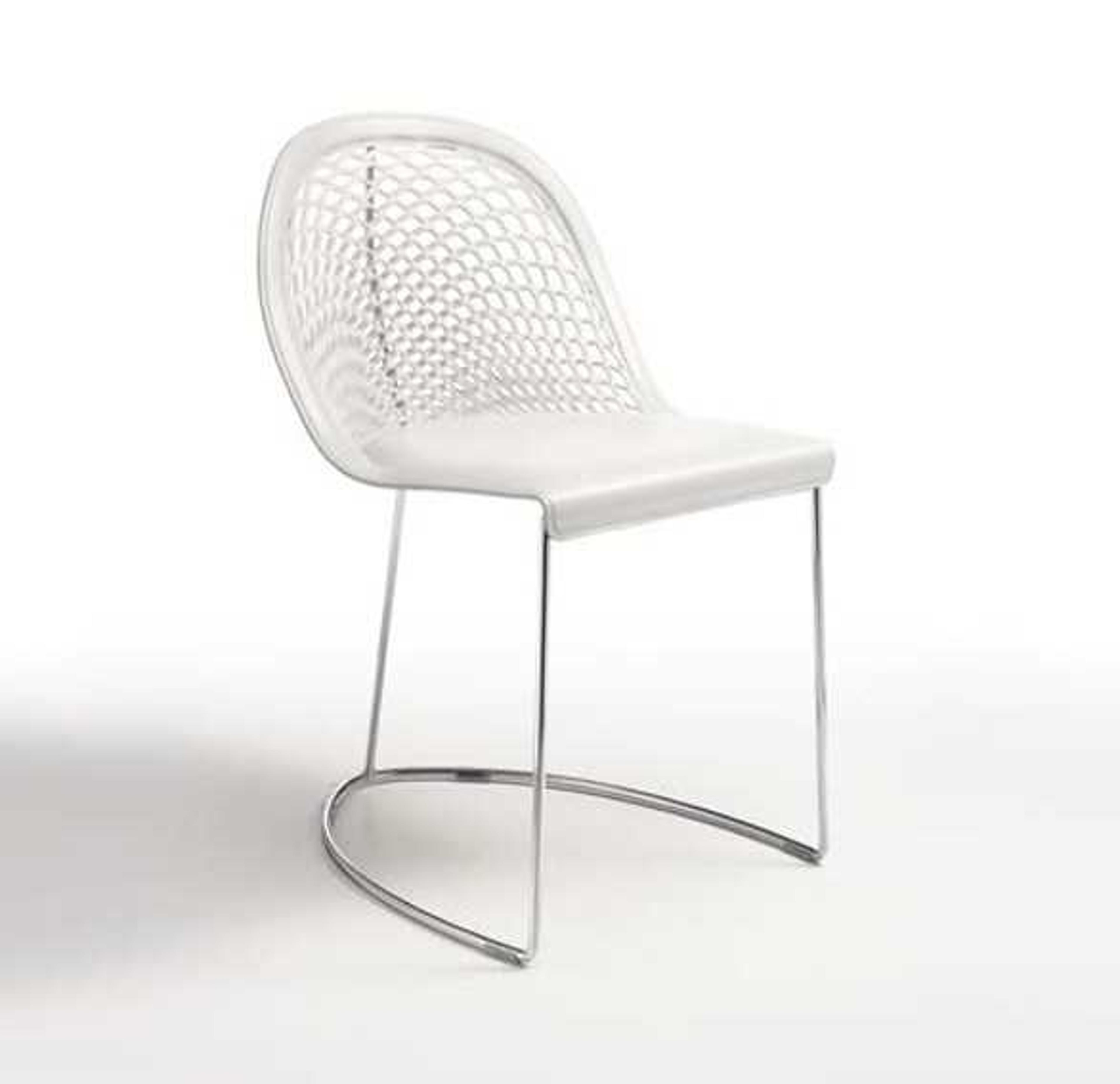 Midj Guapa Leather White Upholstered Side Dining Chair
