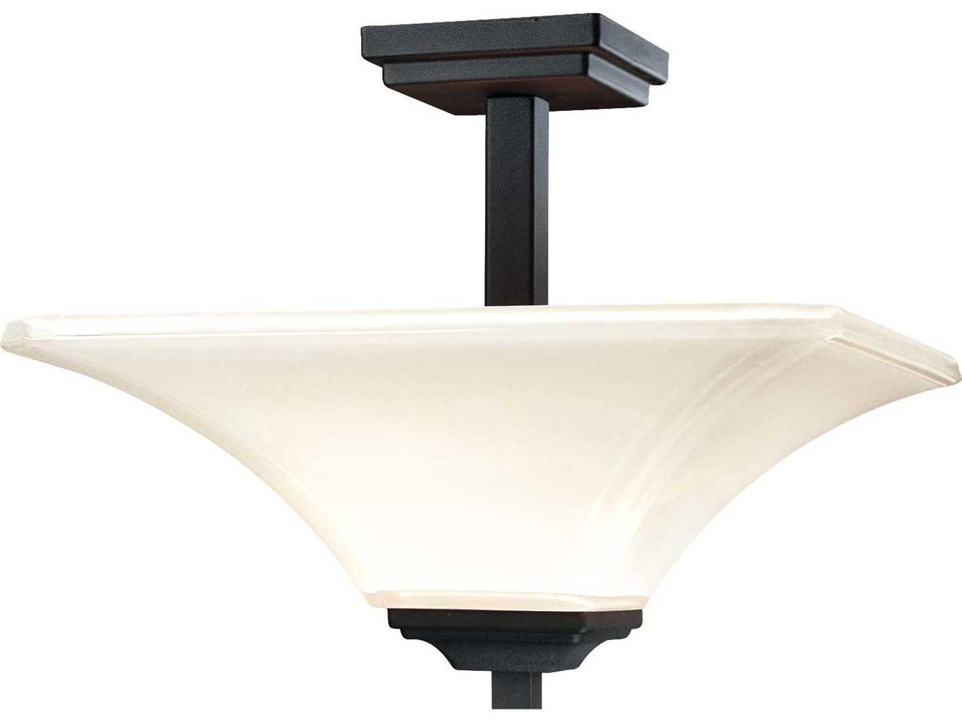 Minka Lavery Agilis Black Glass Empire Semi Flush Mount