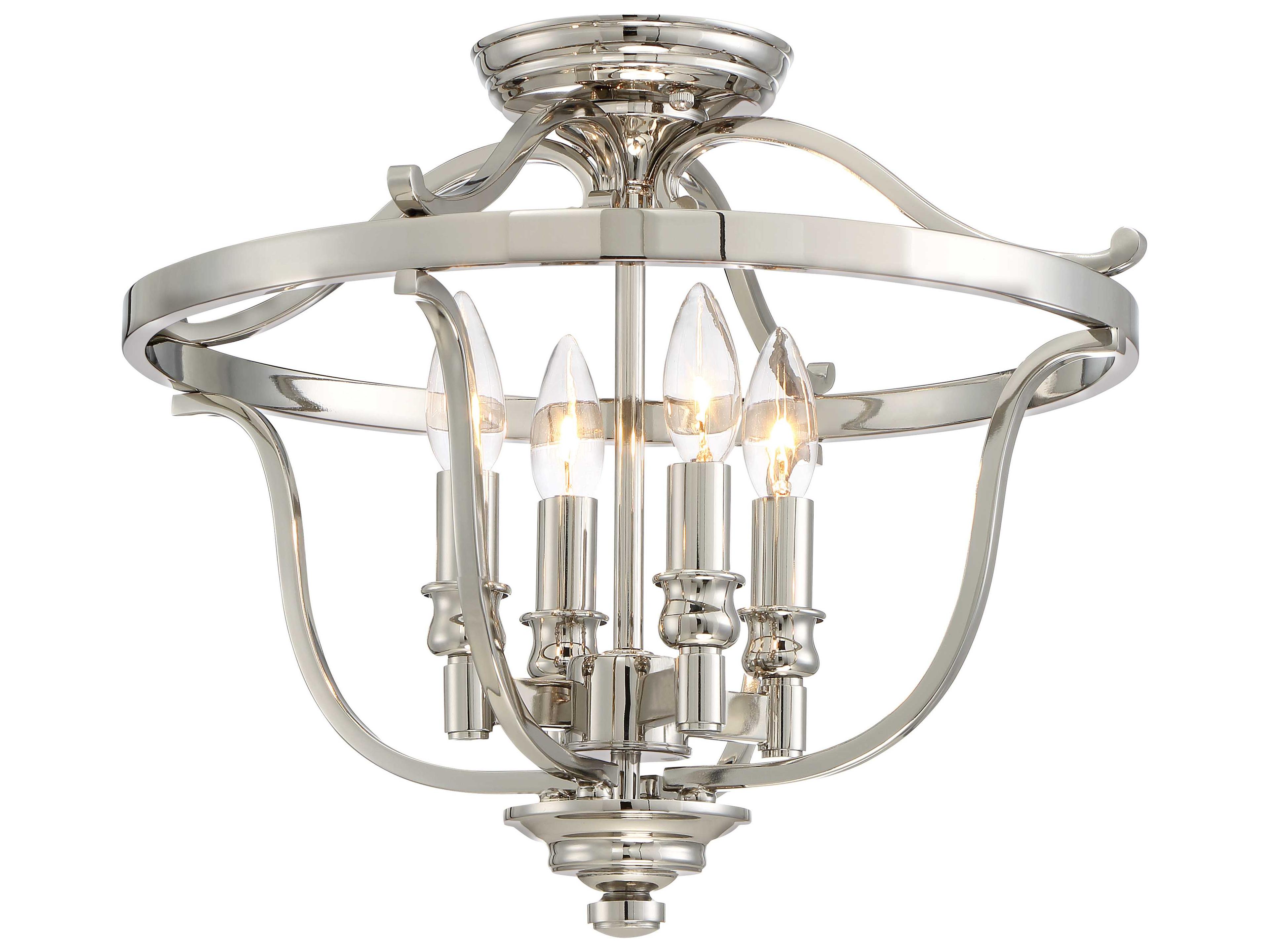 Minka Lavery Audrey Point Polished Nickel Semi Flush Mount