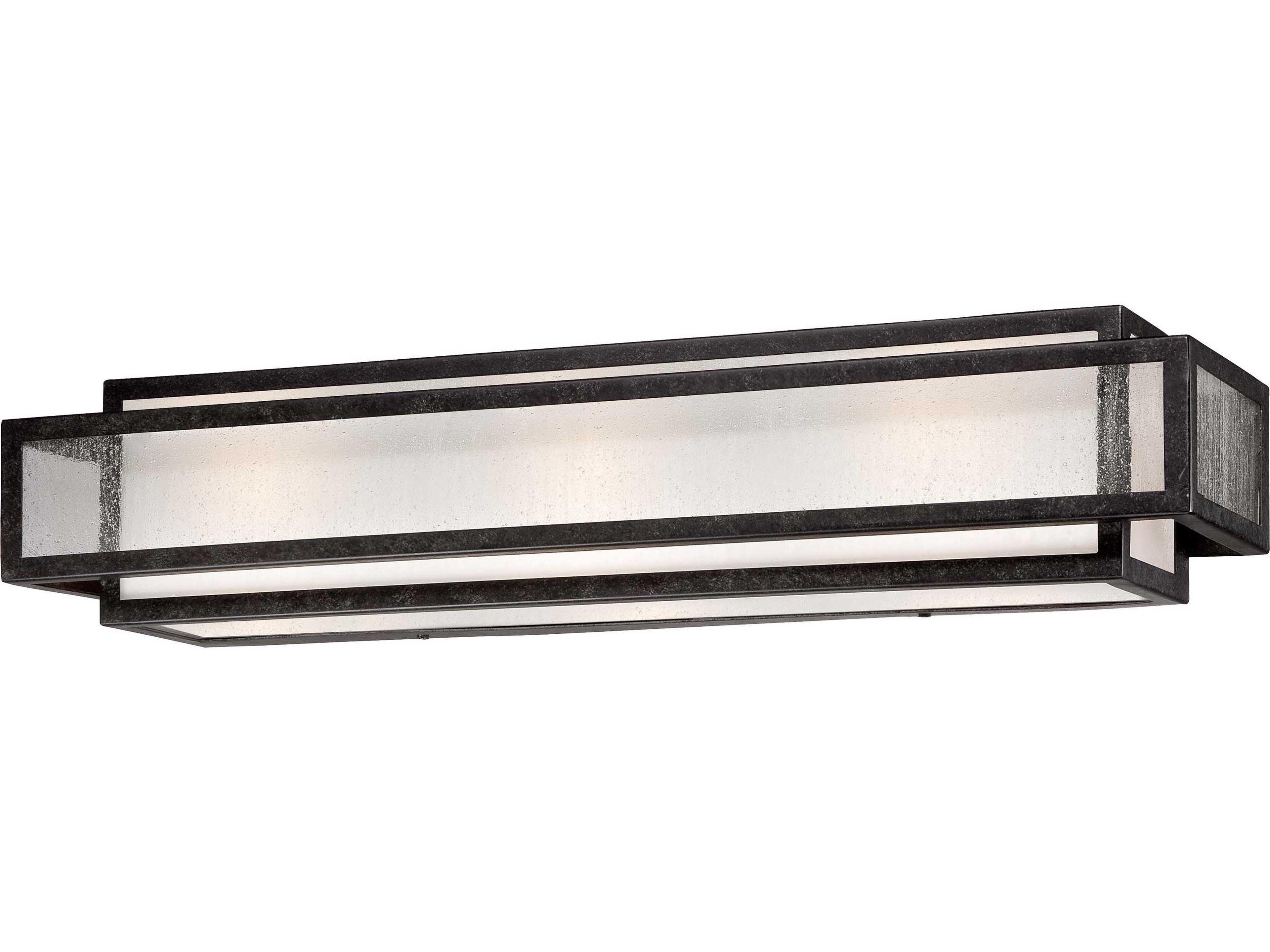 Minka Lavery Camden Square Aged Charcoal Black Glass Vanity Light