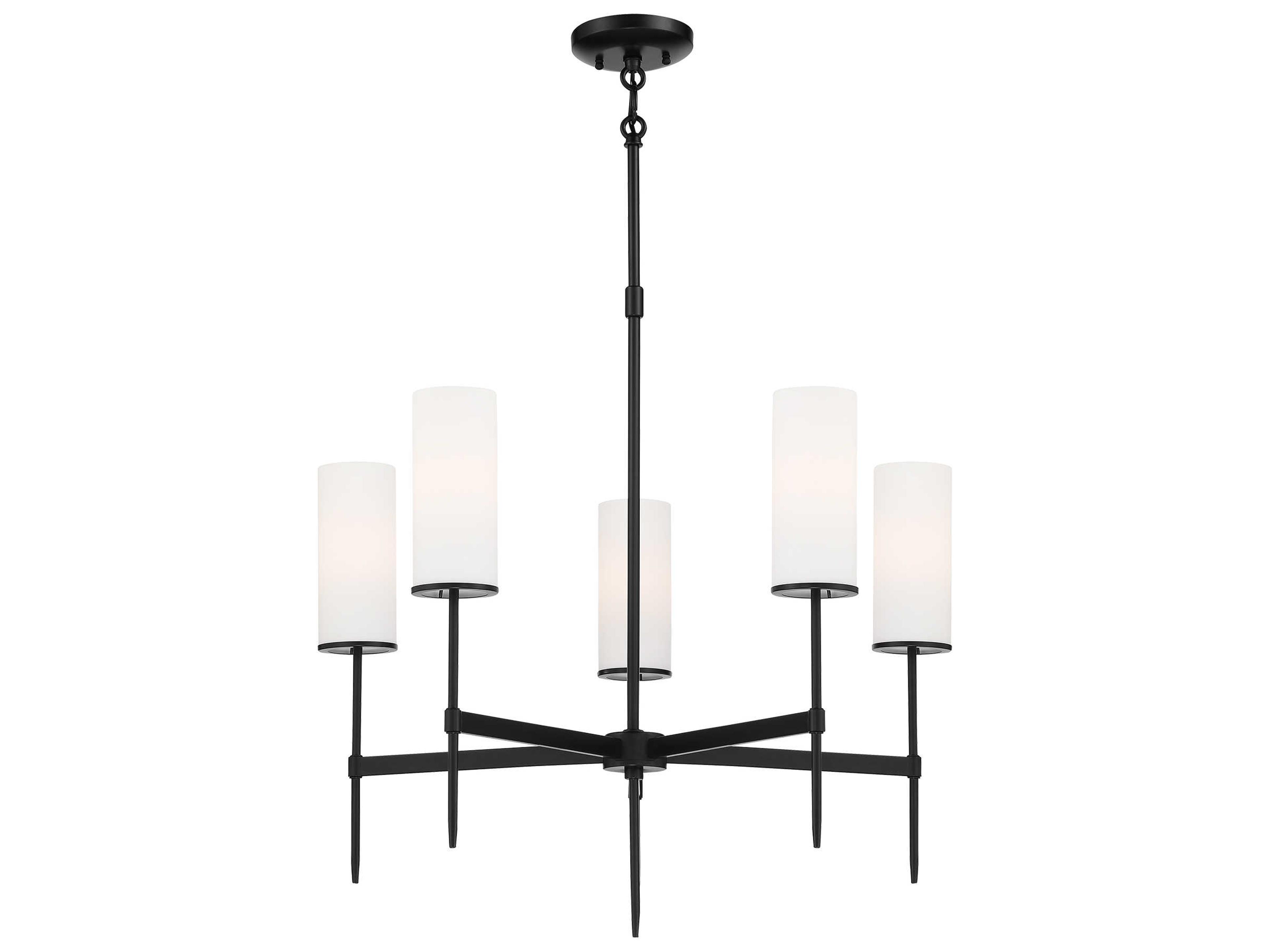 Minka Lavery First Avenue 5-Light Coal Black Glass Cylinder Chandelier