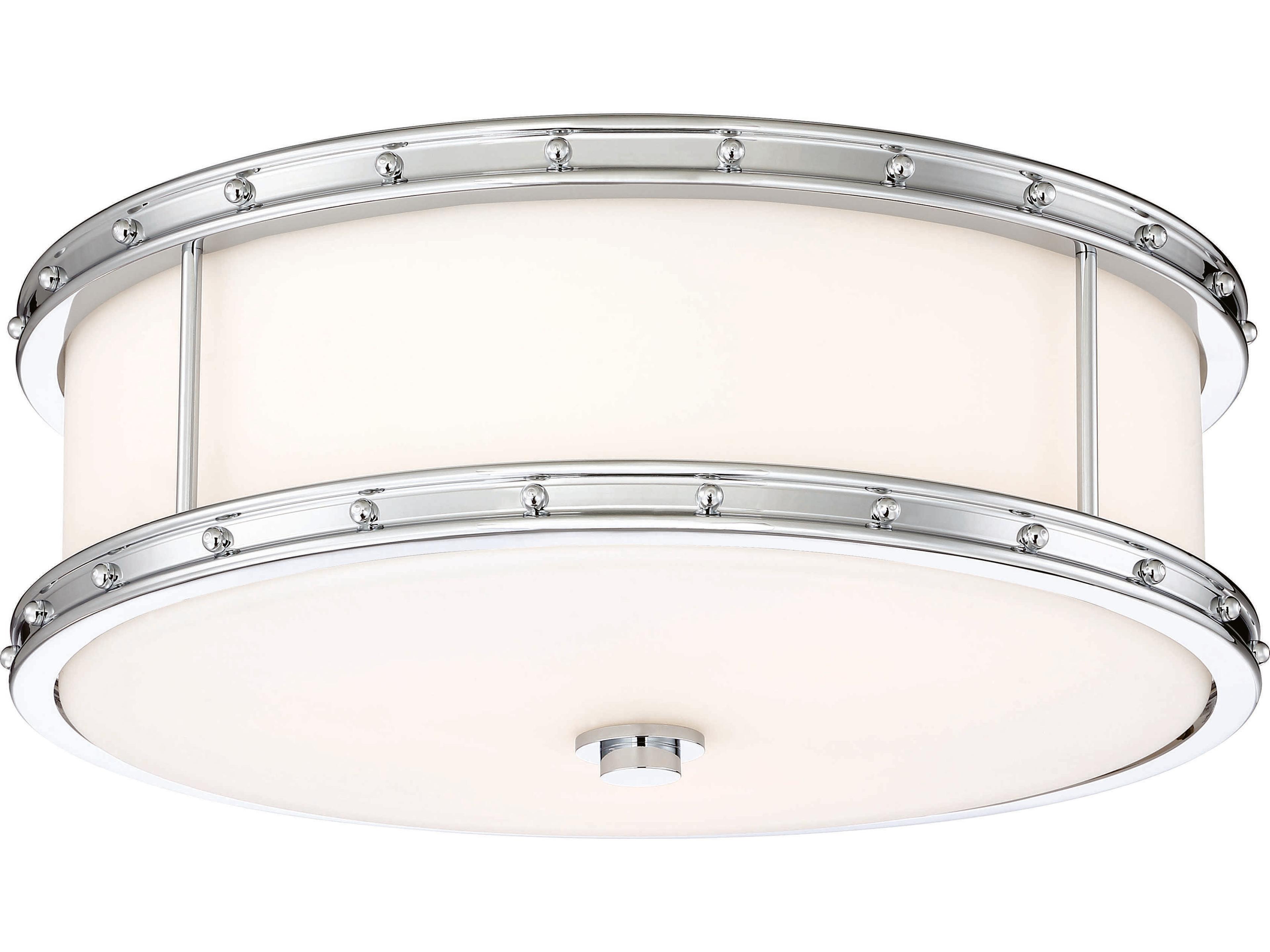Minka Lavery 1-Light Chrome Glass LED Dome Drum Flush Mount