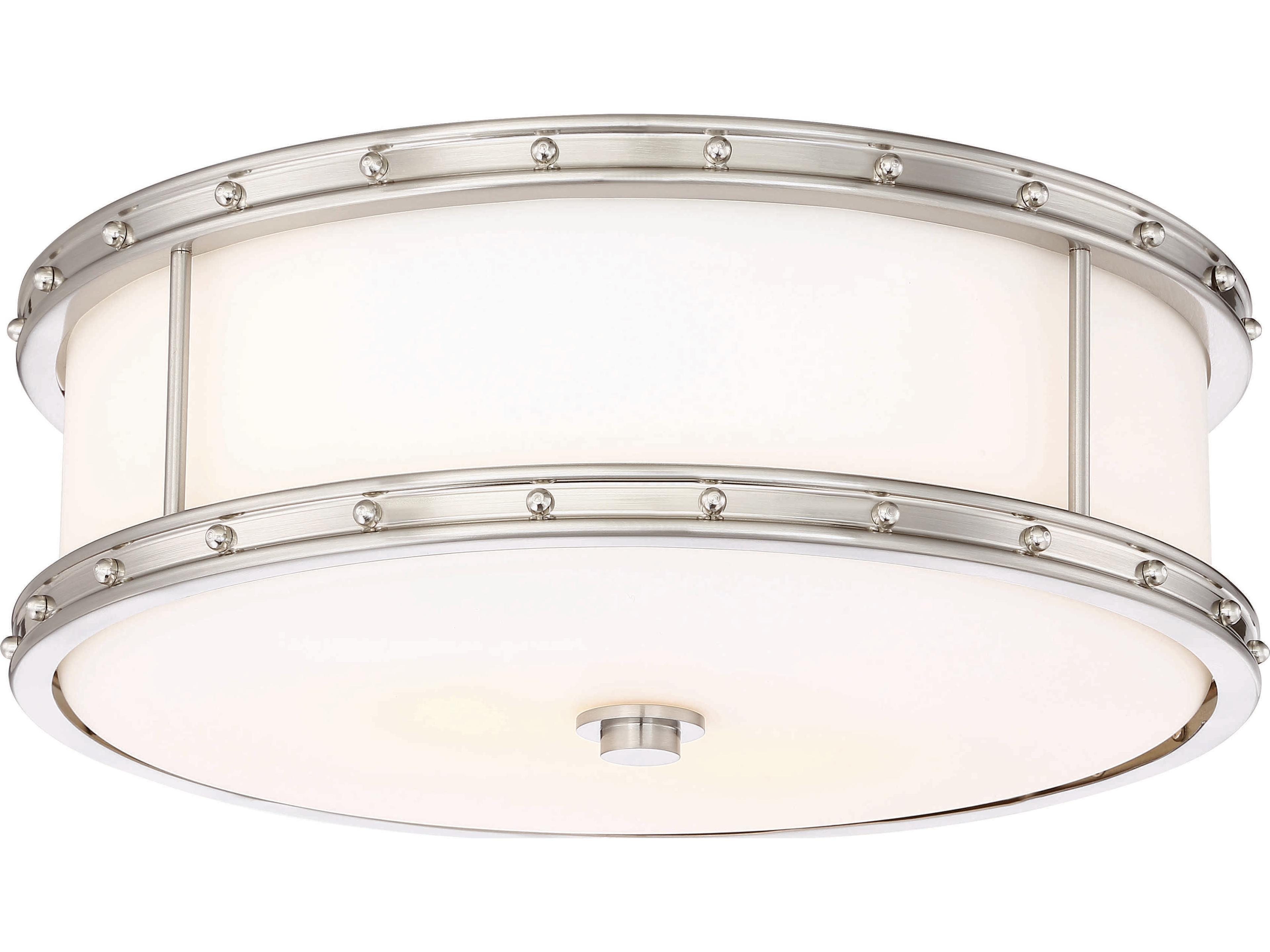 Minka Lavery 1-Light Brushed Nickel Glass LED Dome Drum Flush Mount