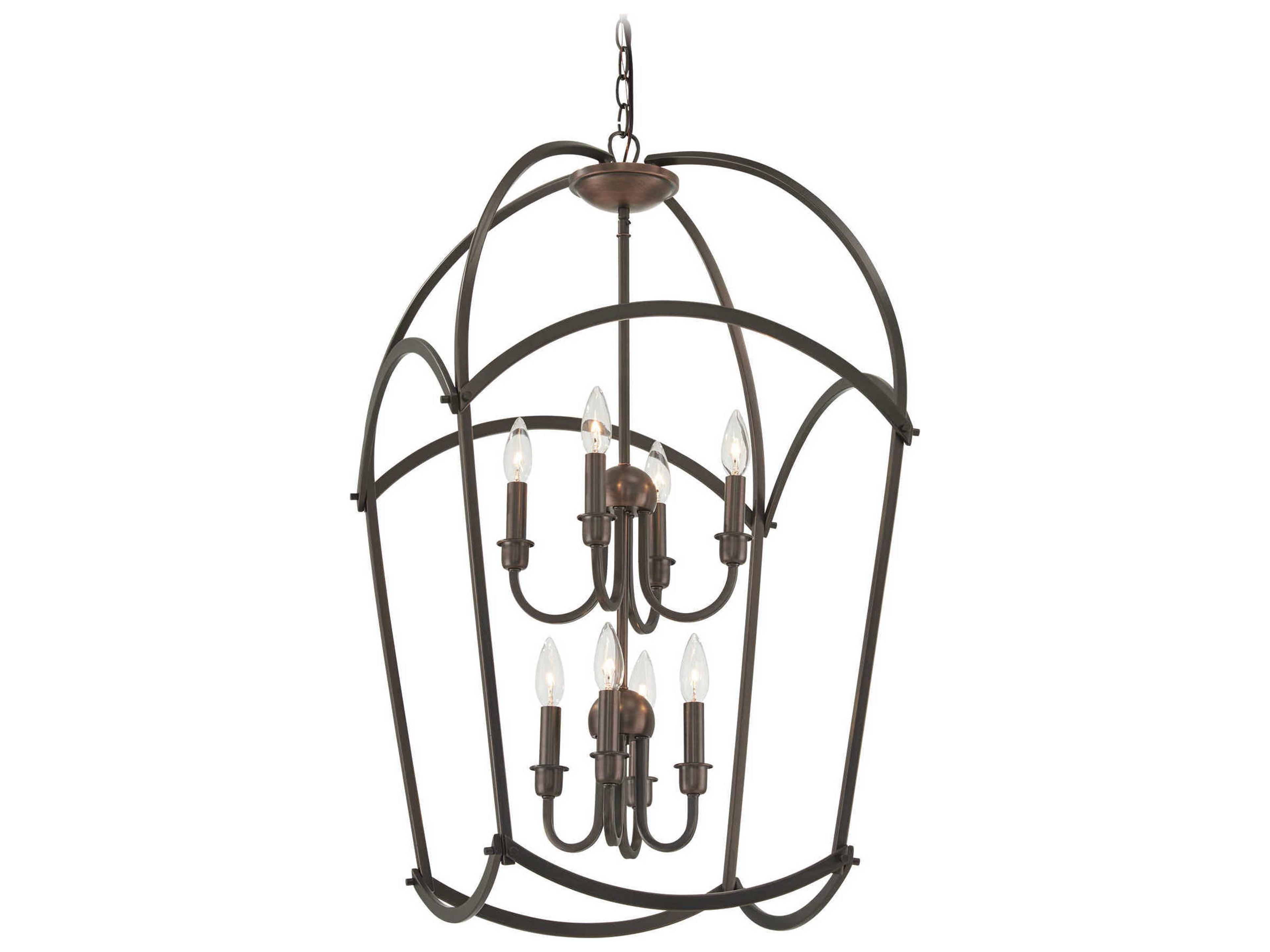Minka Lavery Jupiters Canopy 8-Light Harvard Court Bronze Candelabra Geometric Chandelier