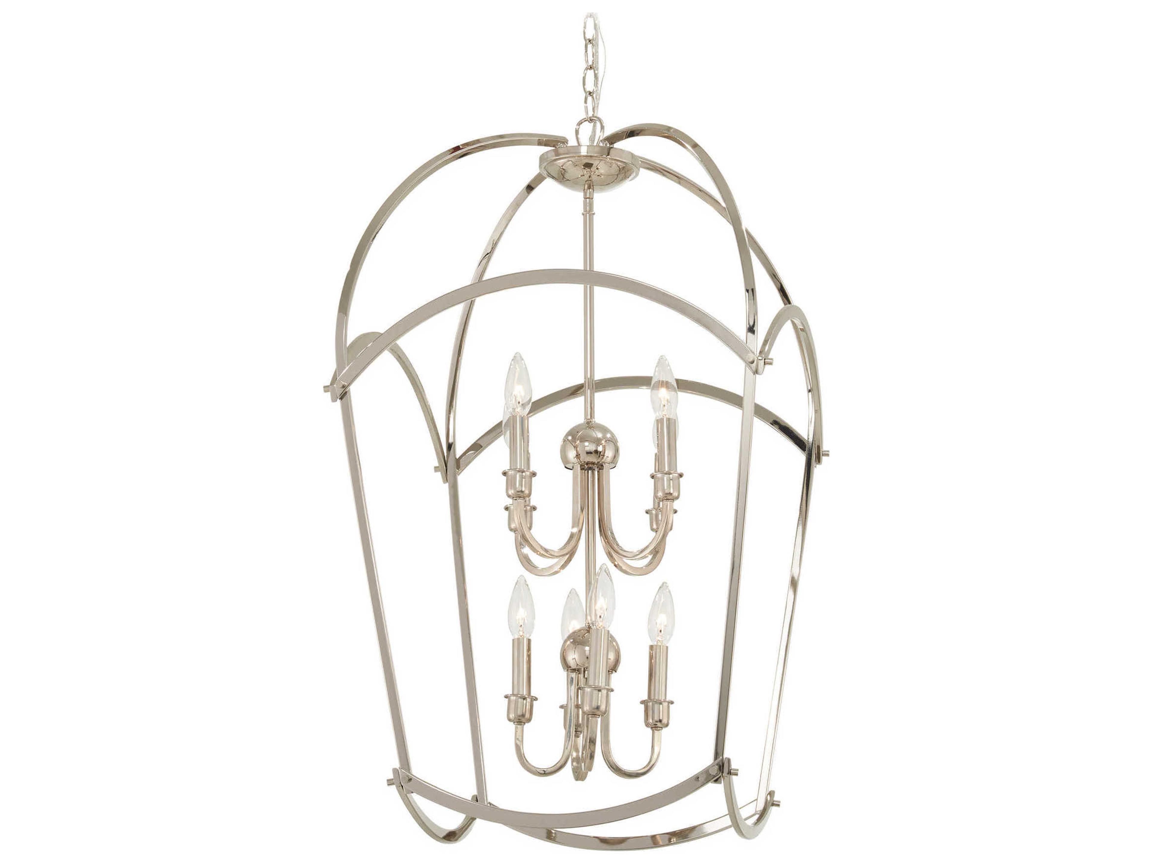 Minka Lavery Jupiters Canopy 8-Light Polished Nickel Candelabra Geometric Chandelier