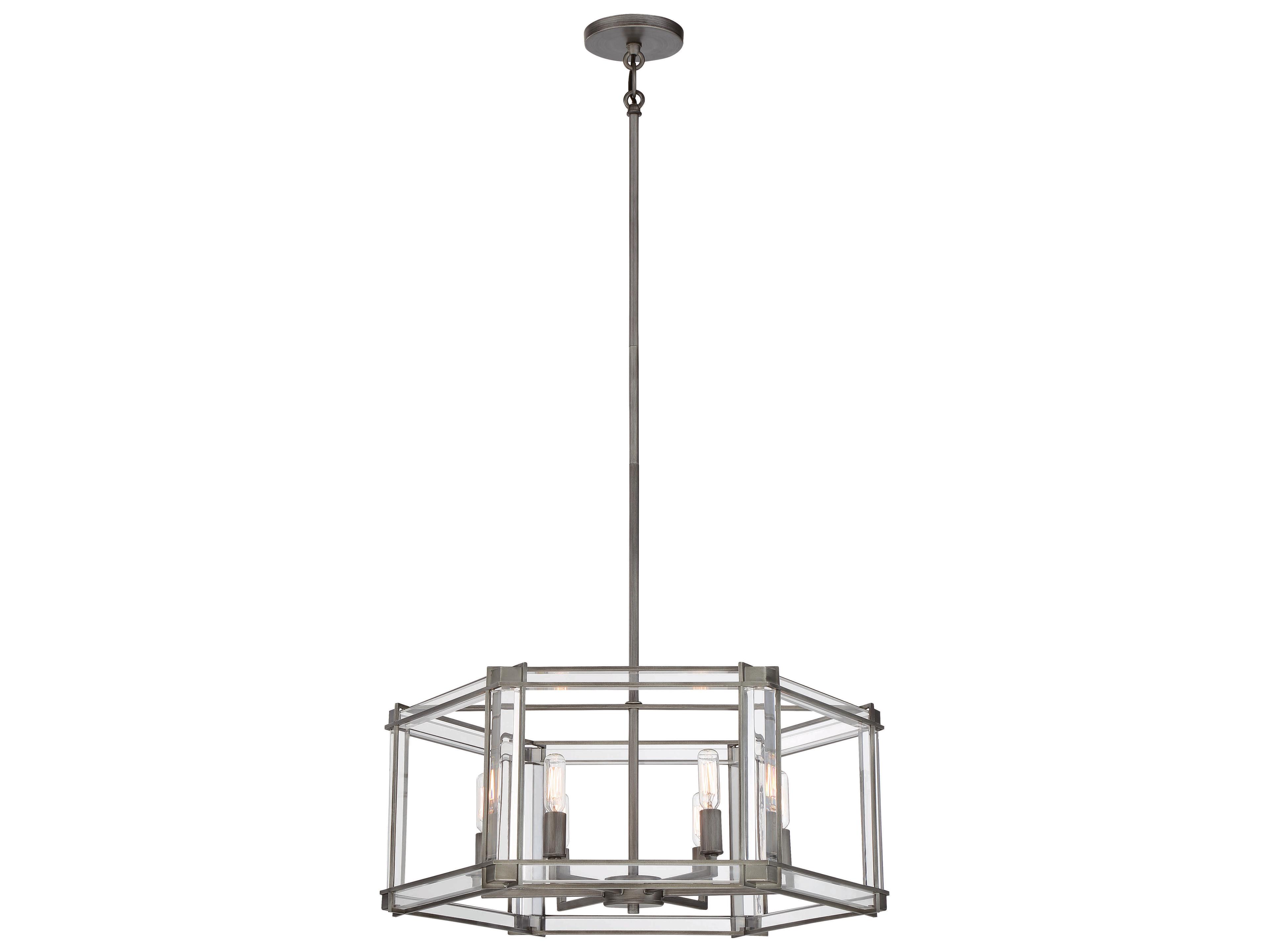 Minka Lavery Langen Square 6-Light Nickel Chandelier