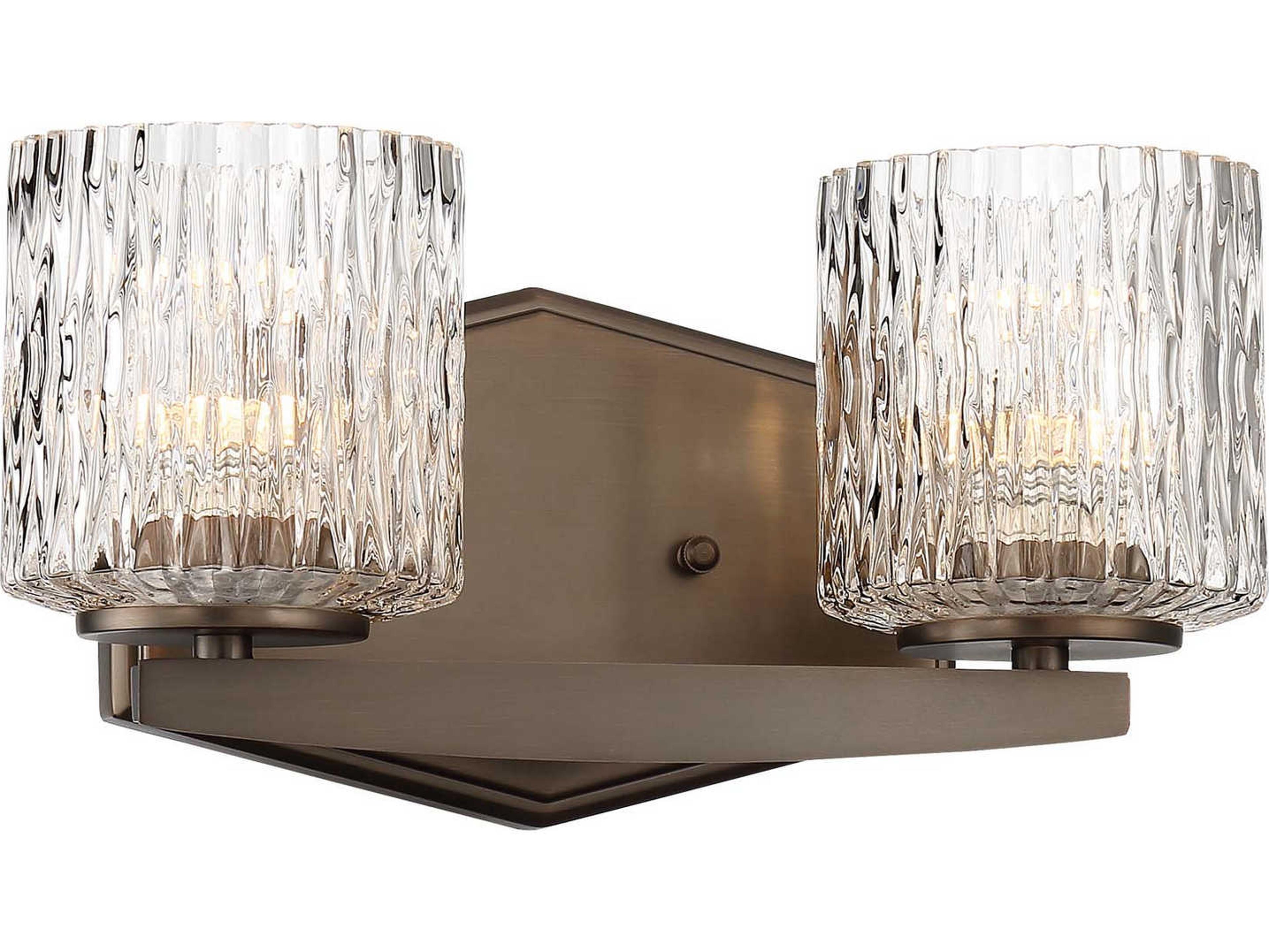 Minka Lavery Maginot 2-Light Harvard Court Bronze Glass LED Vanity Light