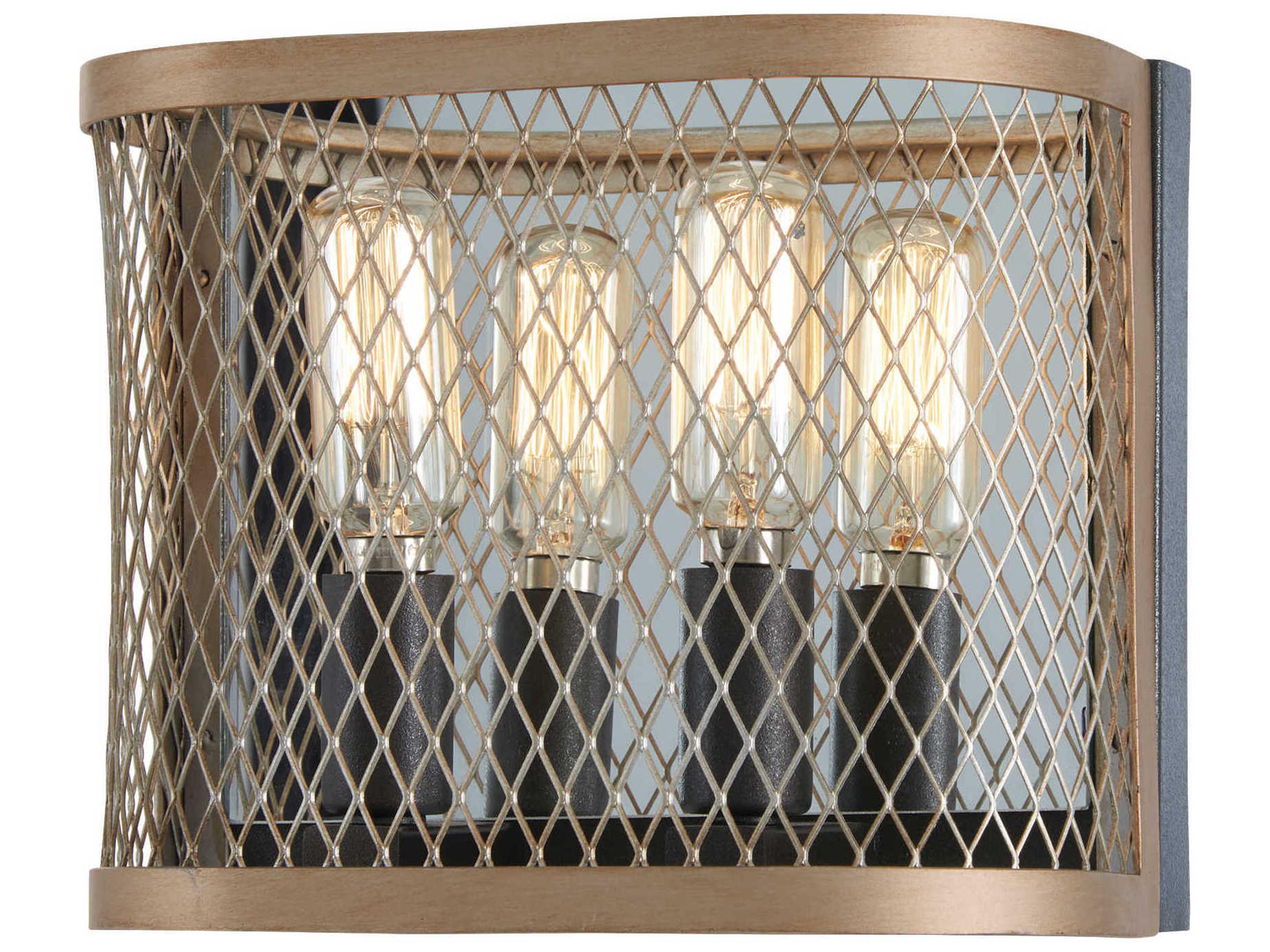 Minka Lavery Marsden Commons 2-Light Smoked Iron Aged Gold Black Vanity Light