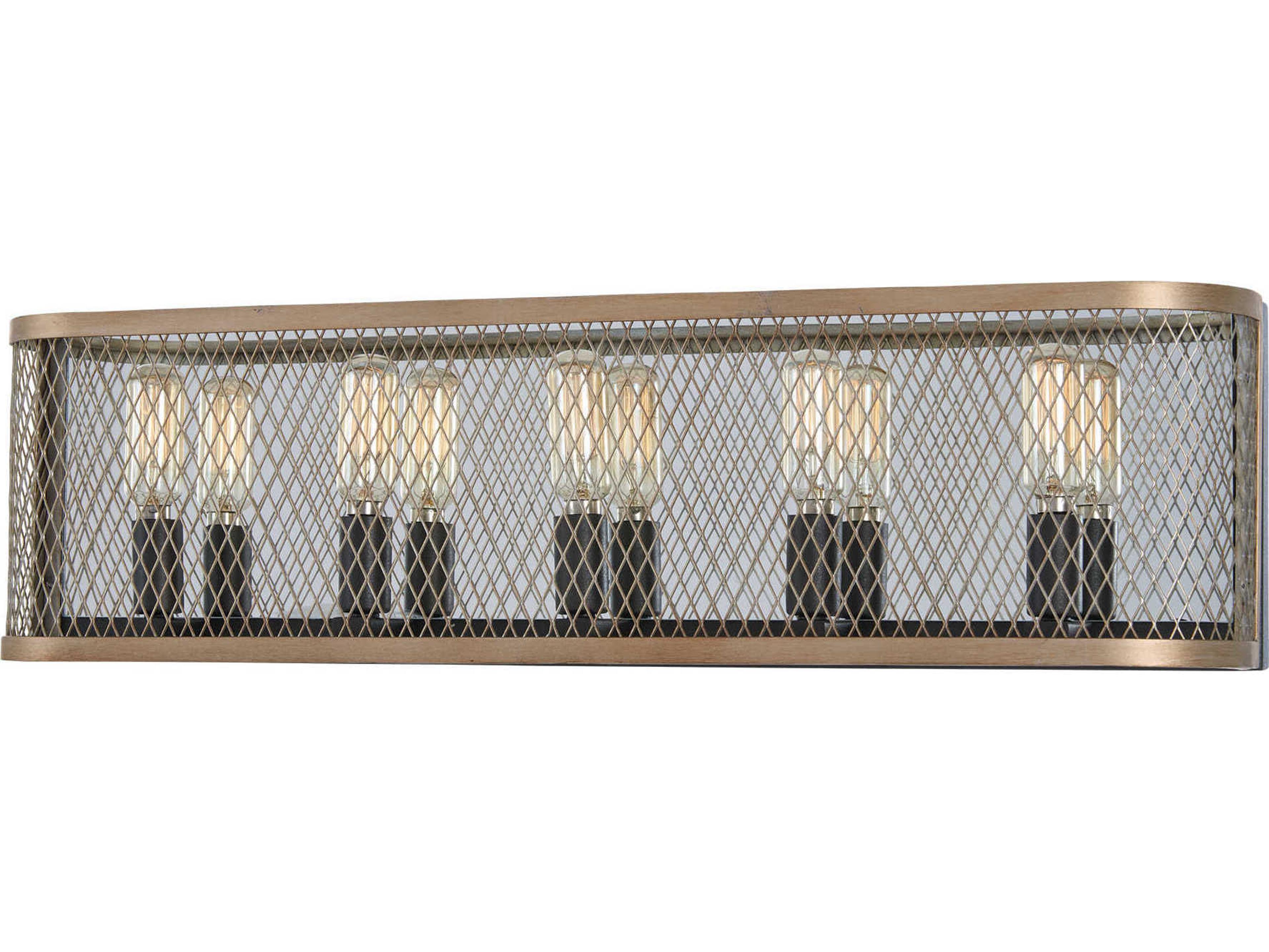 Minka Lavery Marsden Commons 5-Light Smoked Iron Aged Gold Black Vanity Light