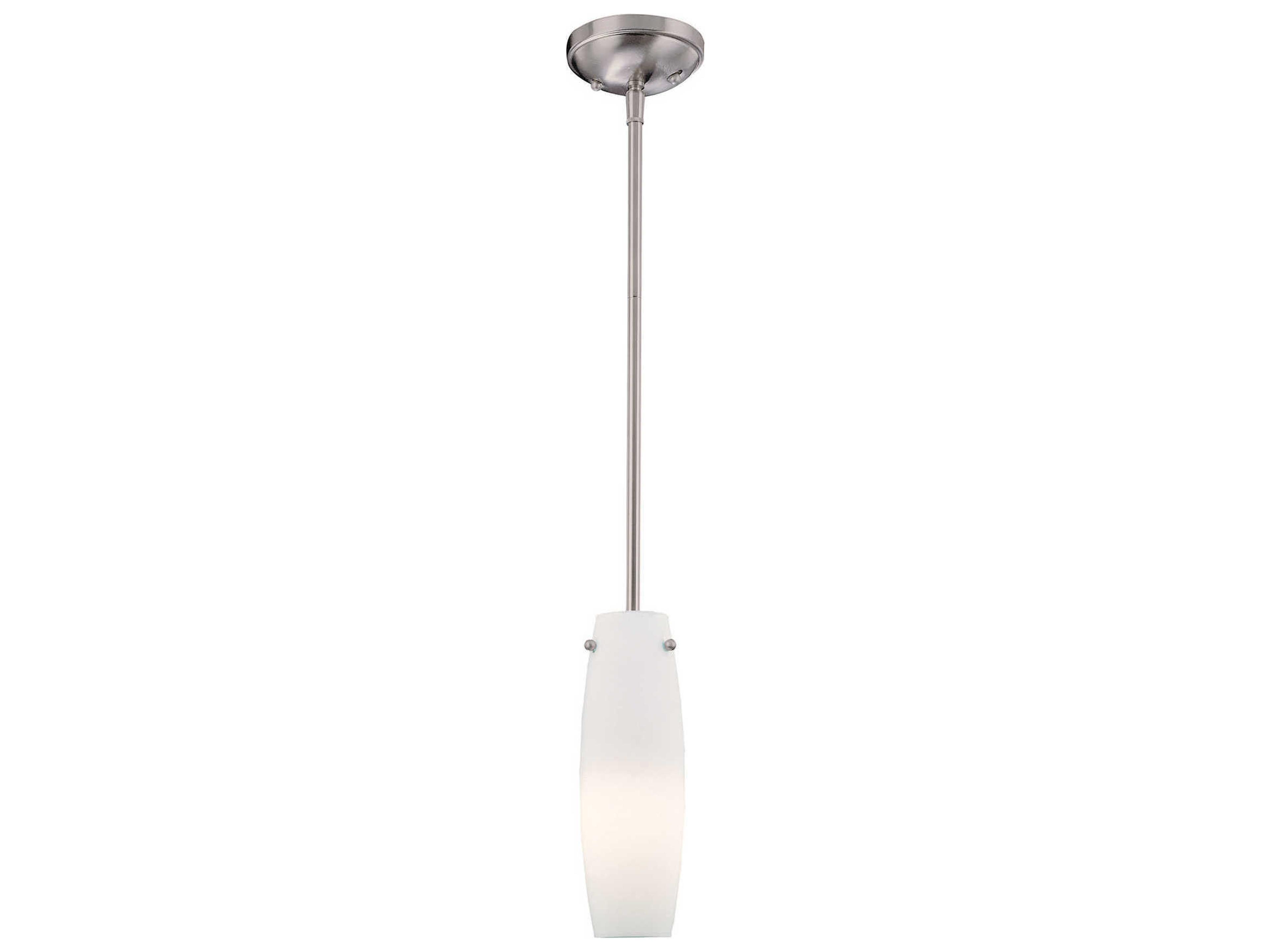 Minka Lavery 1-Light Brushed Nickel Glass Mini Pendant
