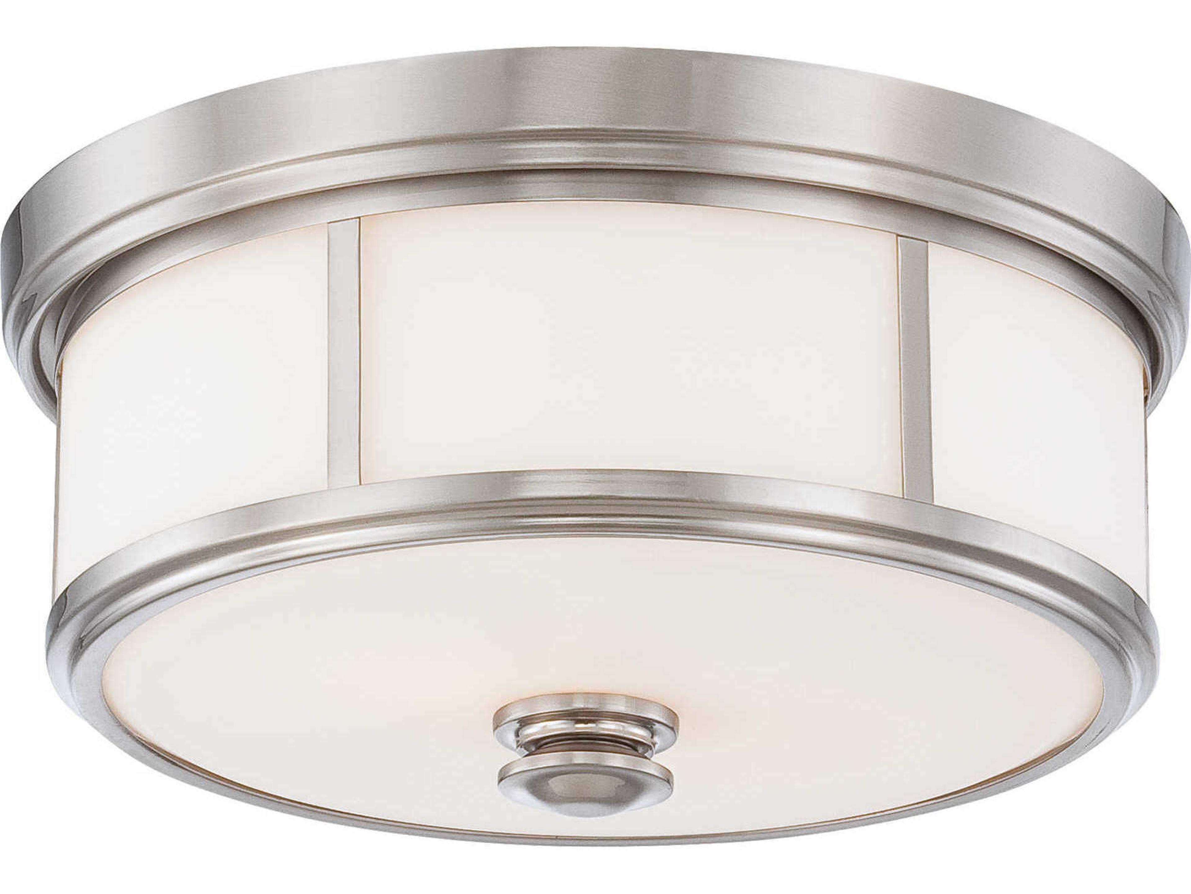 Minka Lavery Mount 5-Light Brushed Nickel Glass LED Drum Flush