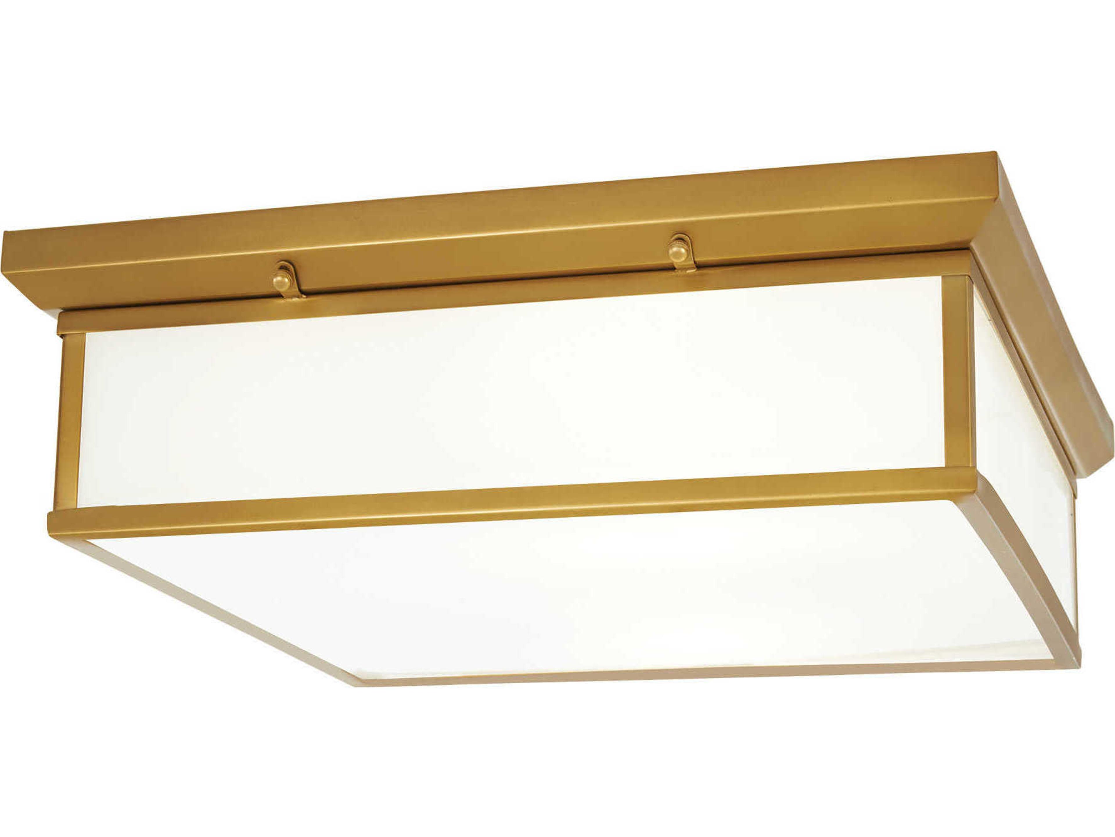 Minka Lavery Mount 1-Light Liberty Gold Glass LED Geometric Flush