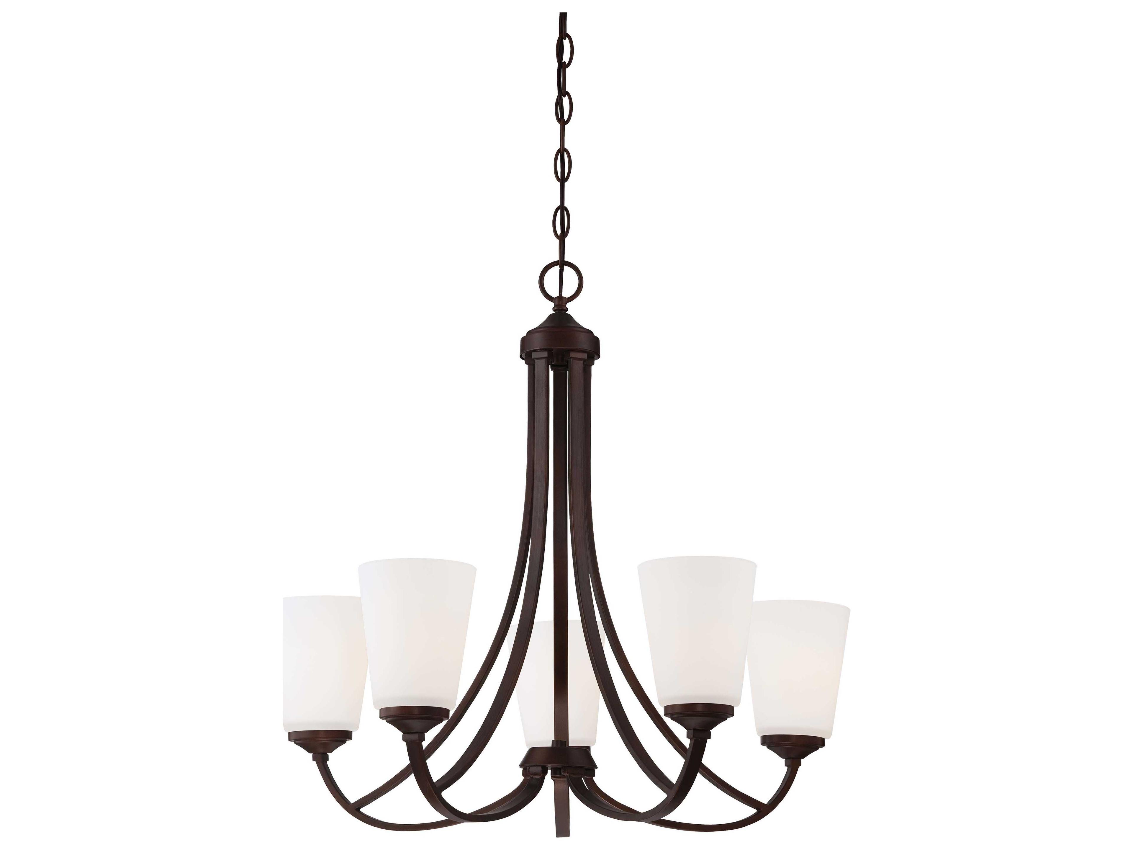 Minka Lavery Overland Park 5-Light Vintage Bronze Glass Bell Chandelier