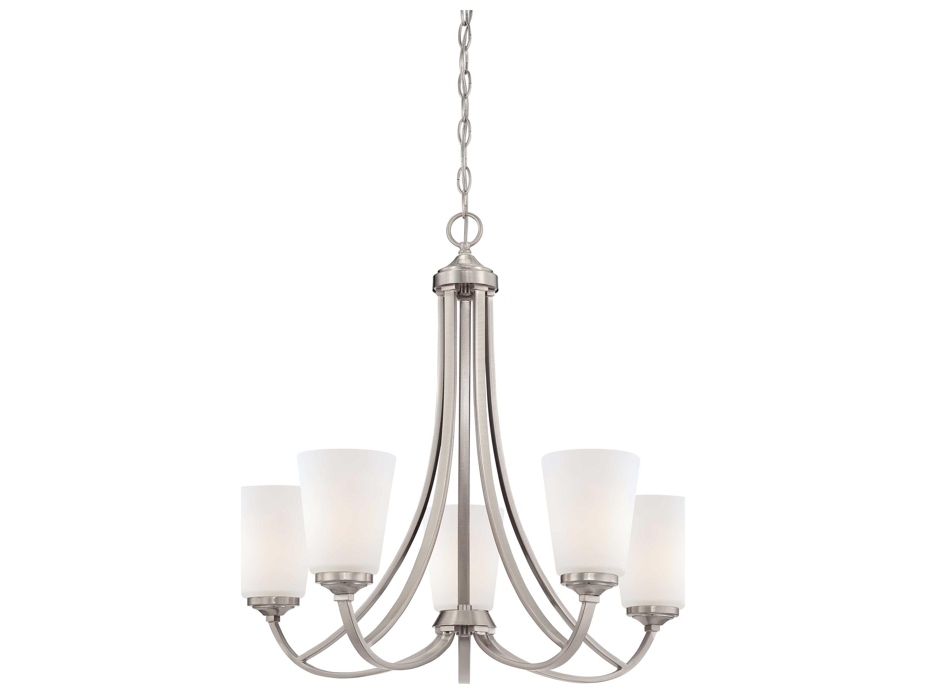 Minka Lavery Overland Park 5-Light Brushed Nickel Glass Bell Chandelier