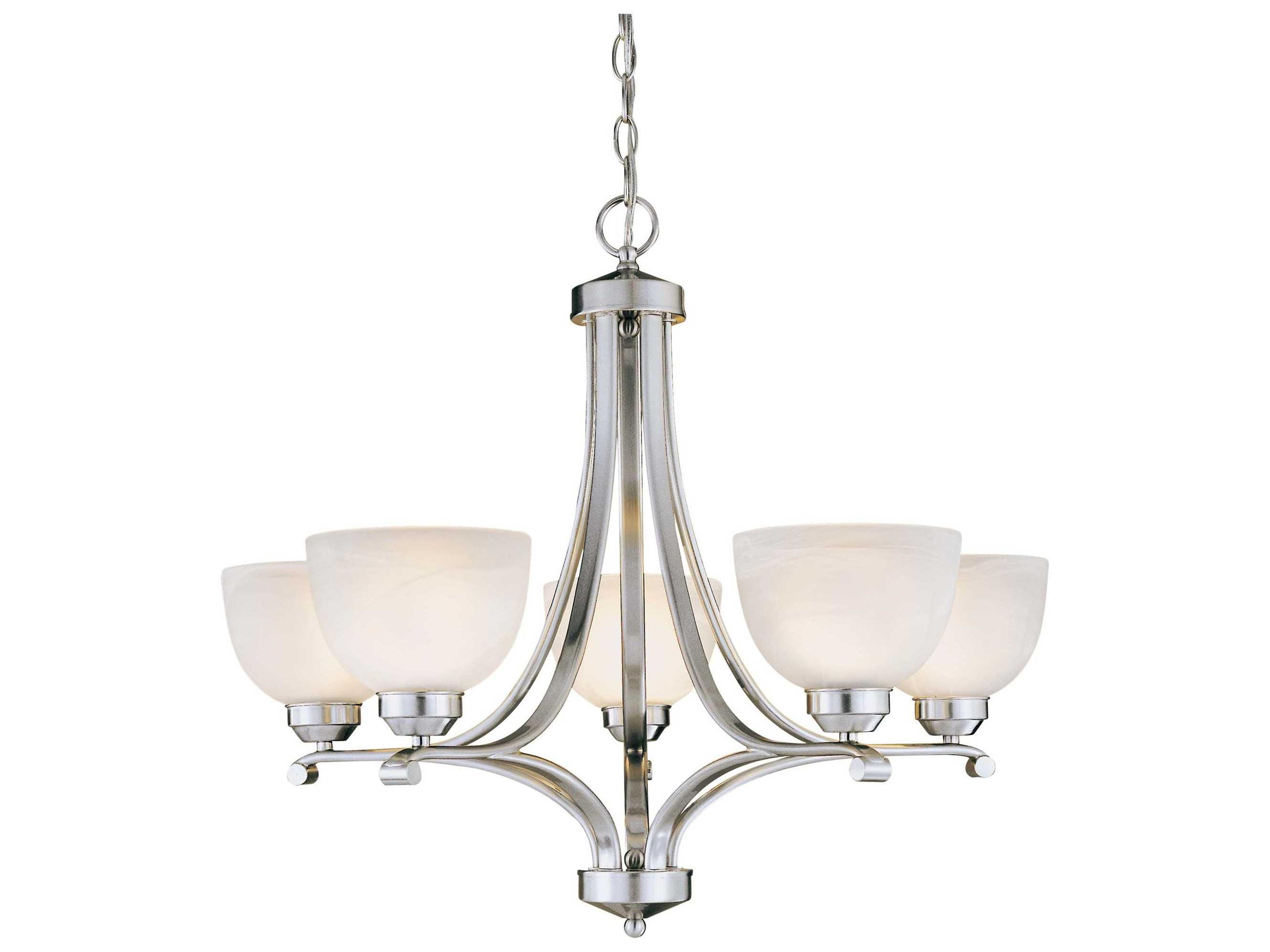 Minka Lavery Paradox 5-Light Brushed Nickel Glass Bowl Chandelier