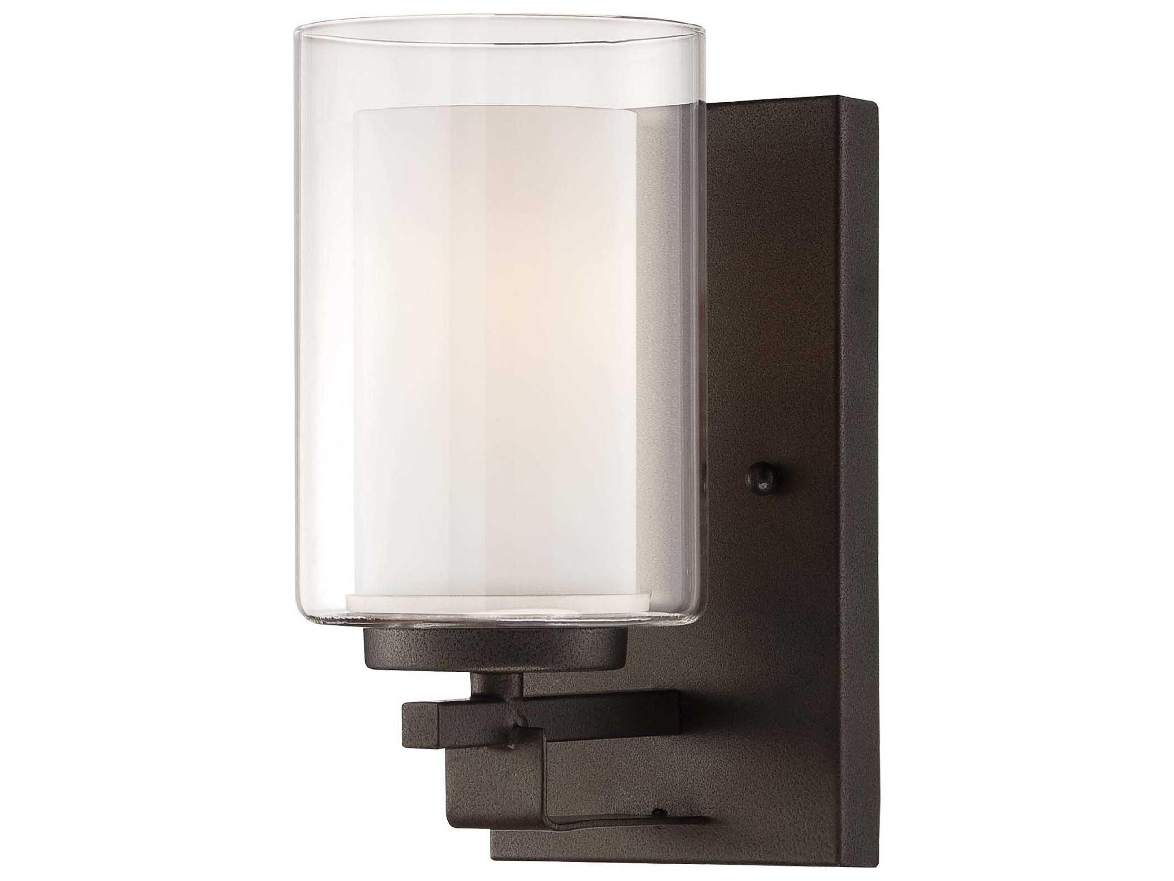 Minka Lavery Parsons Studio Smoked Iron Black Glass LED Wall Sconce