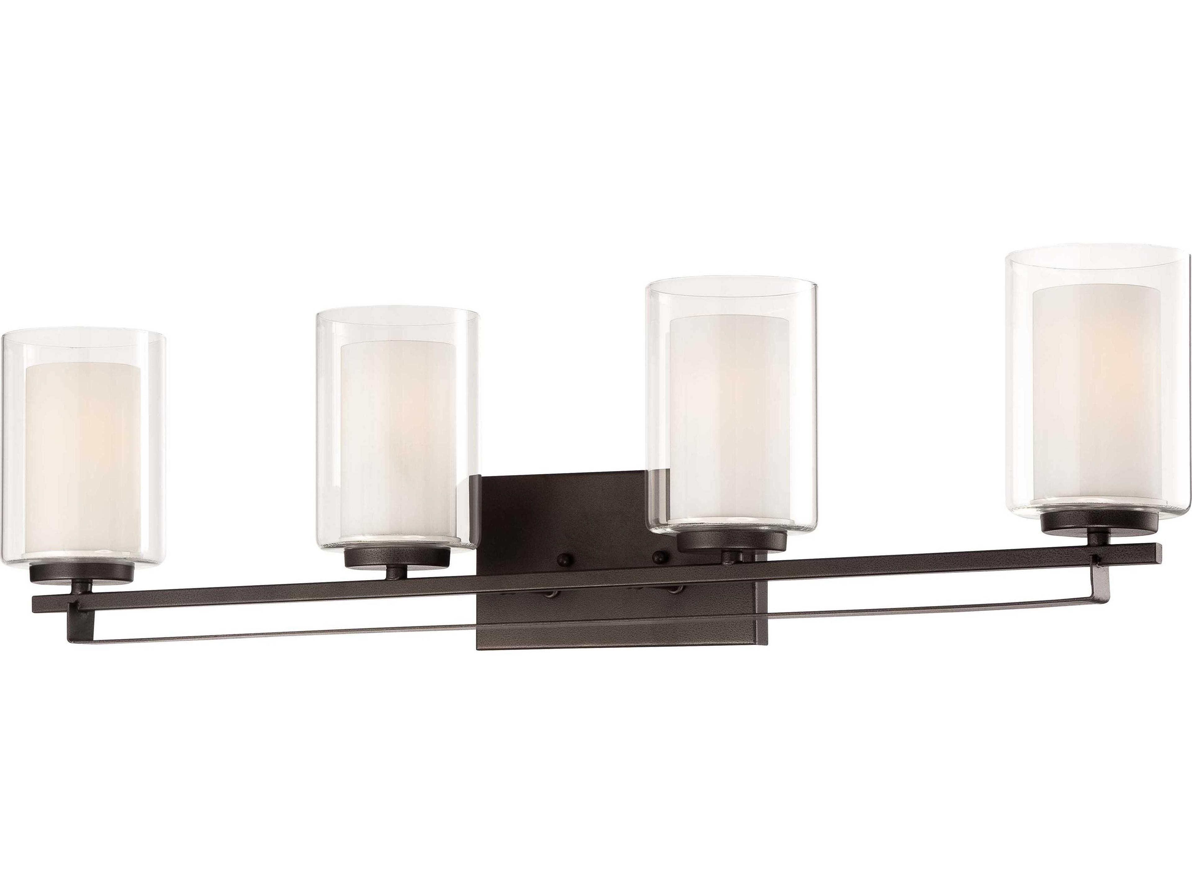 Minka Lavery Parsons Studio Smoked Iron Black Glass LED Vanity Light