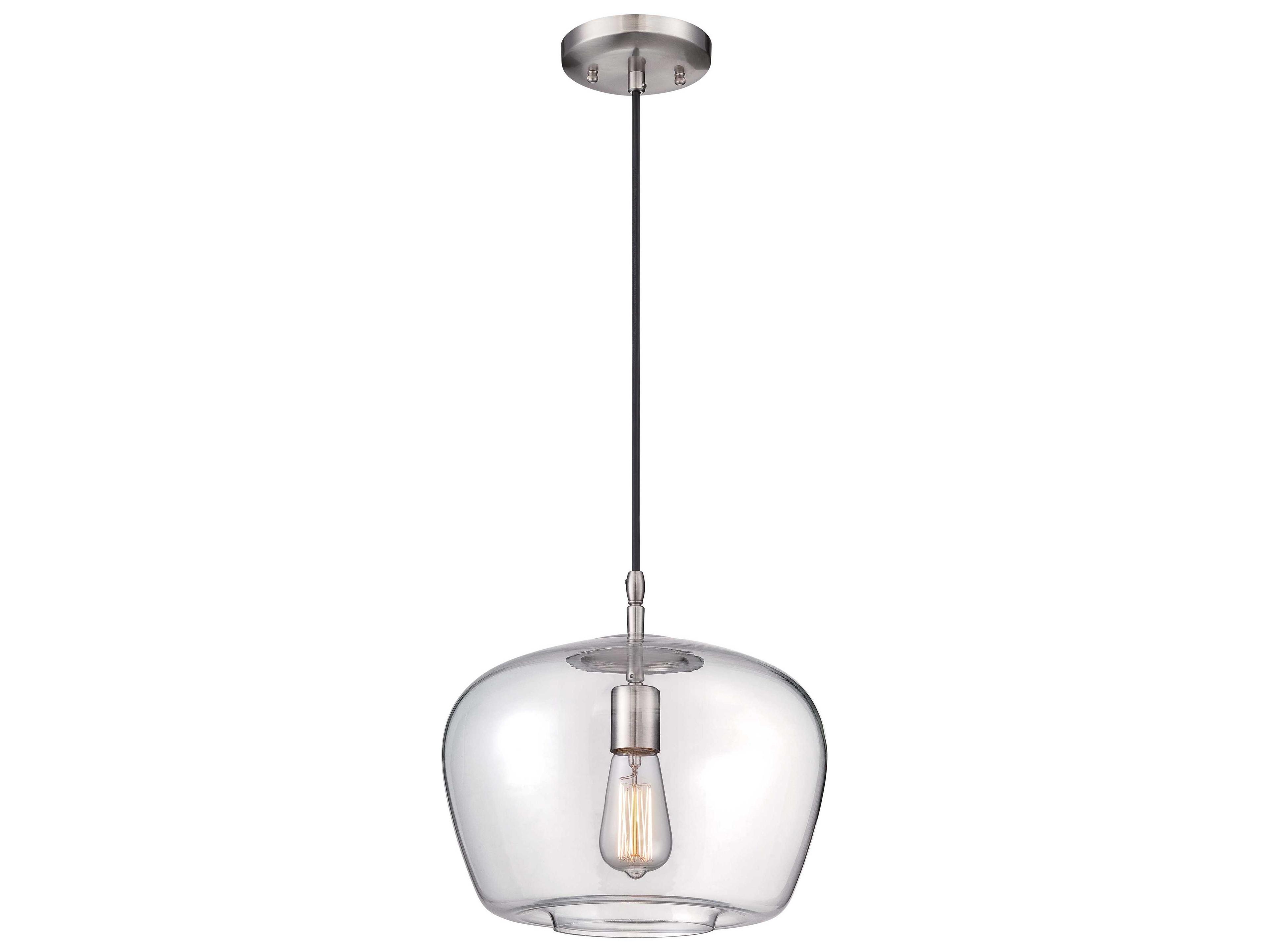 Minka Lavery 1-Light Brushed Nickel Bell Bowl Pendant