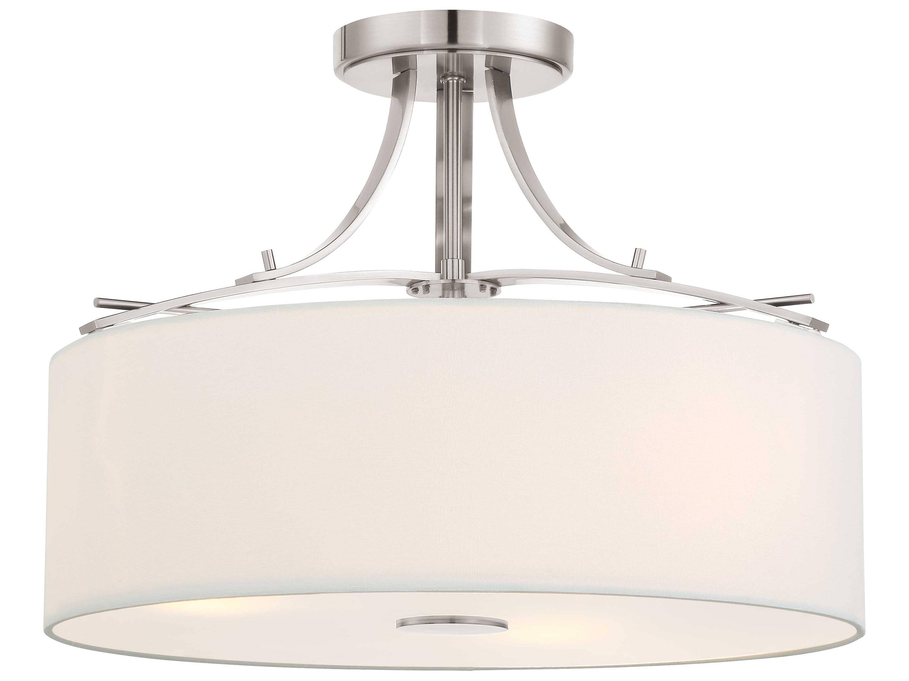 Minka Lavery Poleis Brushed Nickel Dome Drum Semi Flush Mount