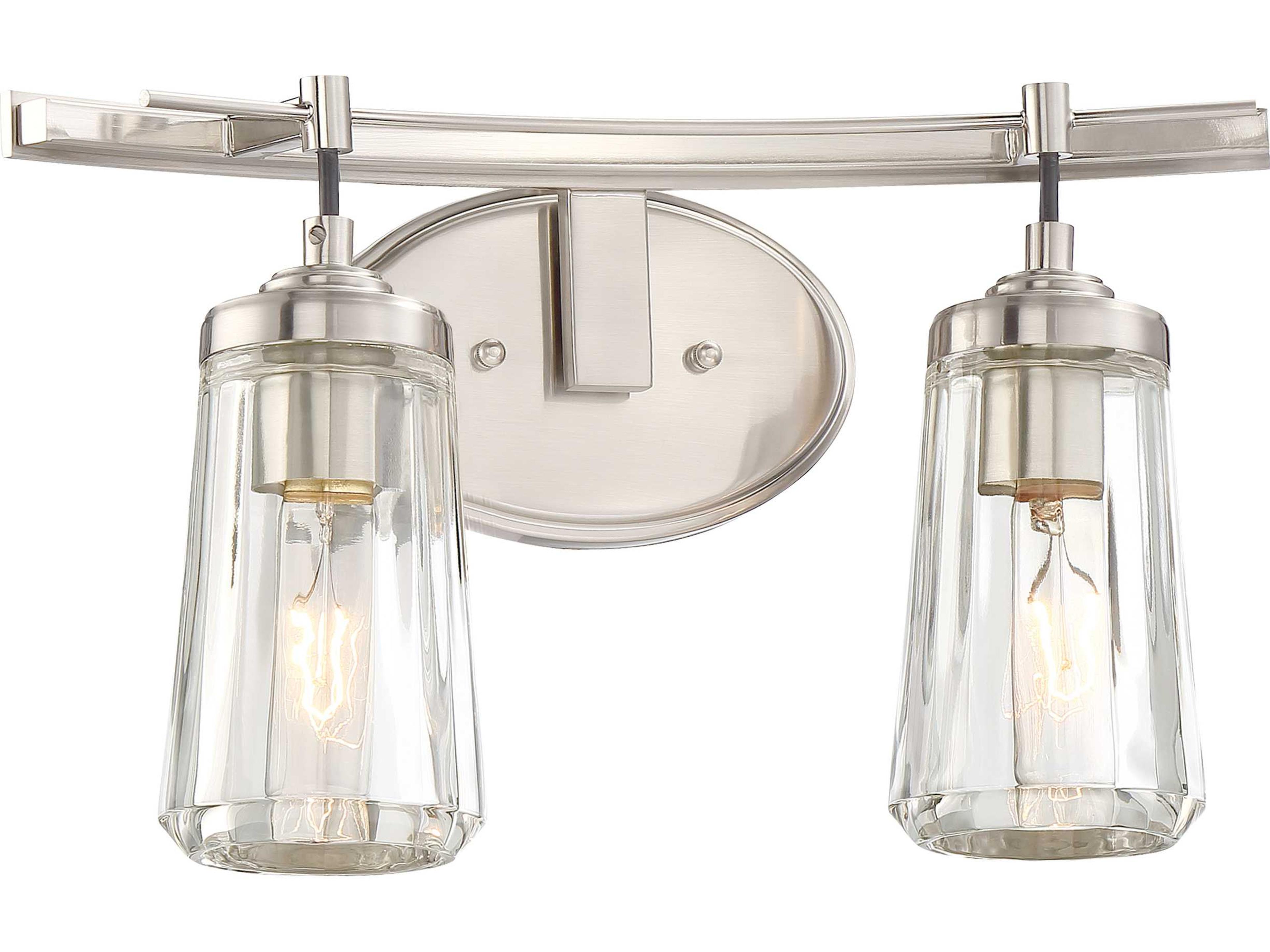 Minka Lavery Poleis Brushed Nickel Glass Vanity Light