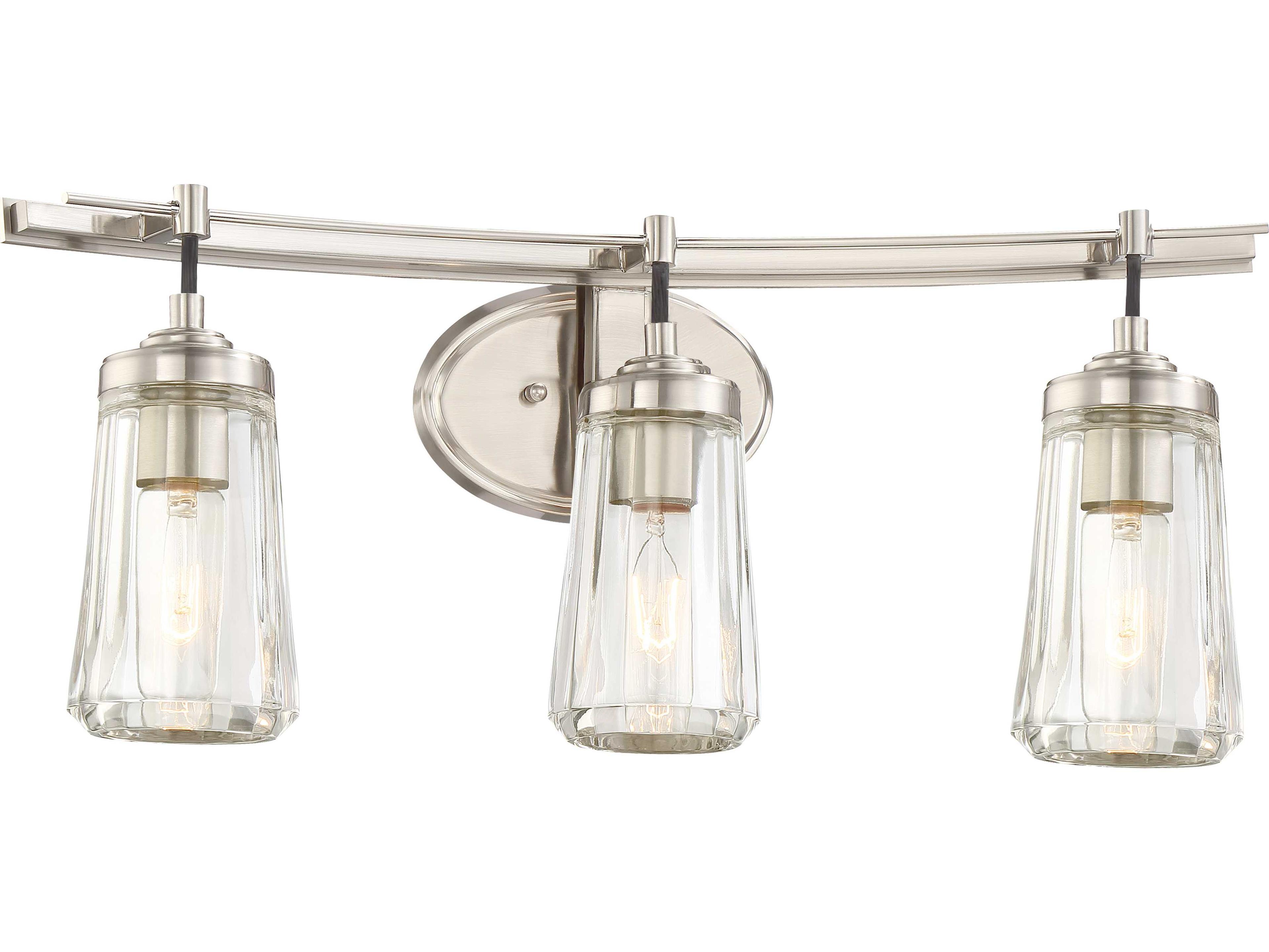 Minka Lavery Poleis Brushed Nickel Glass Vanity Light