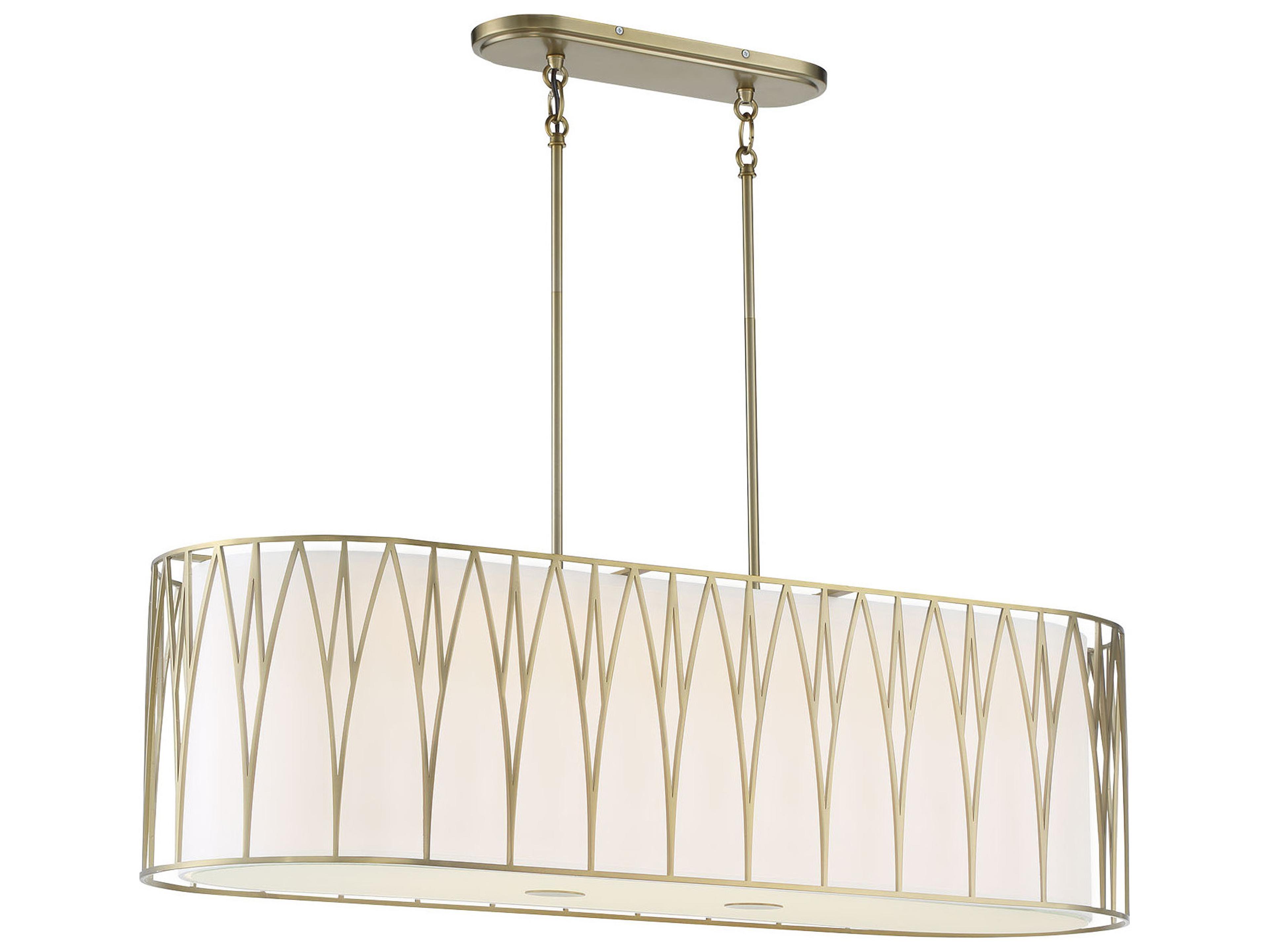 Minka Lavery Regal Terrace 6-Light Soft Brass LED Linear Island Pendant
