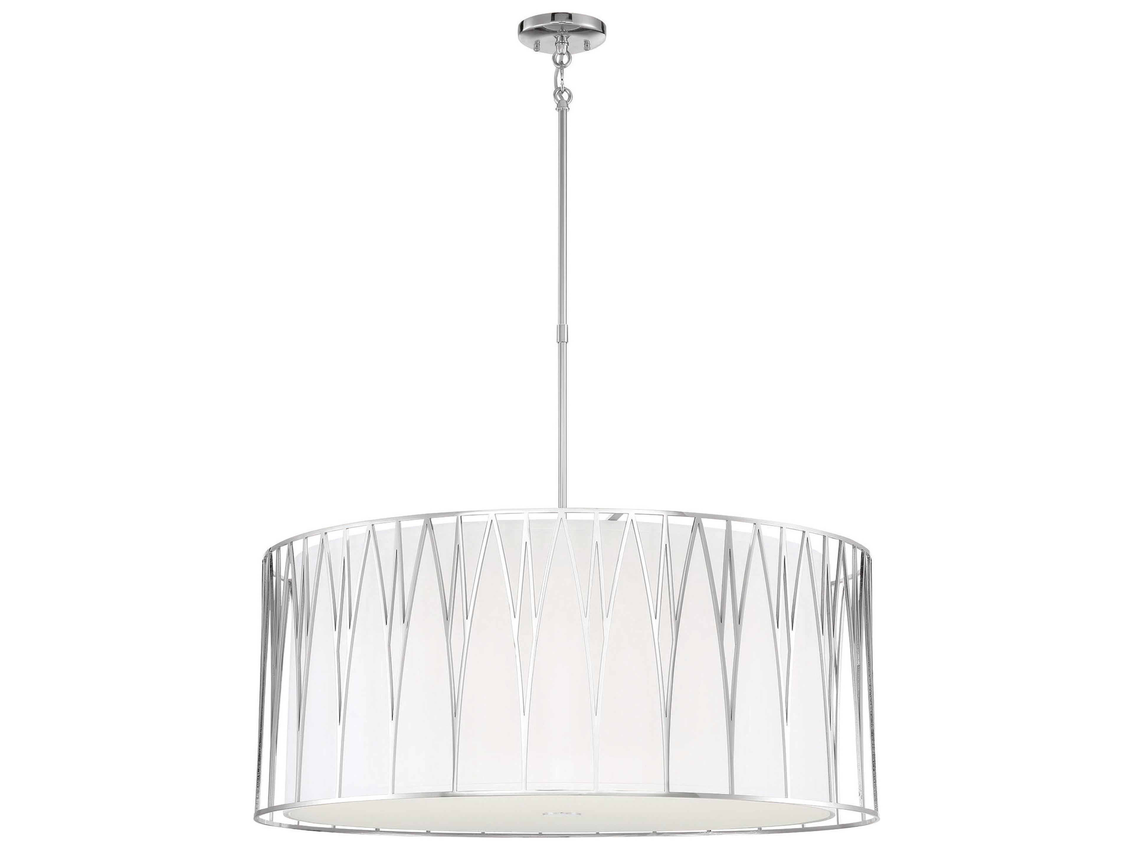 Minka Lavery Regal Terrace 6-Light Polished Nickel LED Drum Linear Pendant