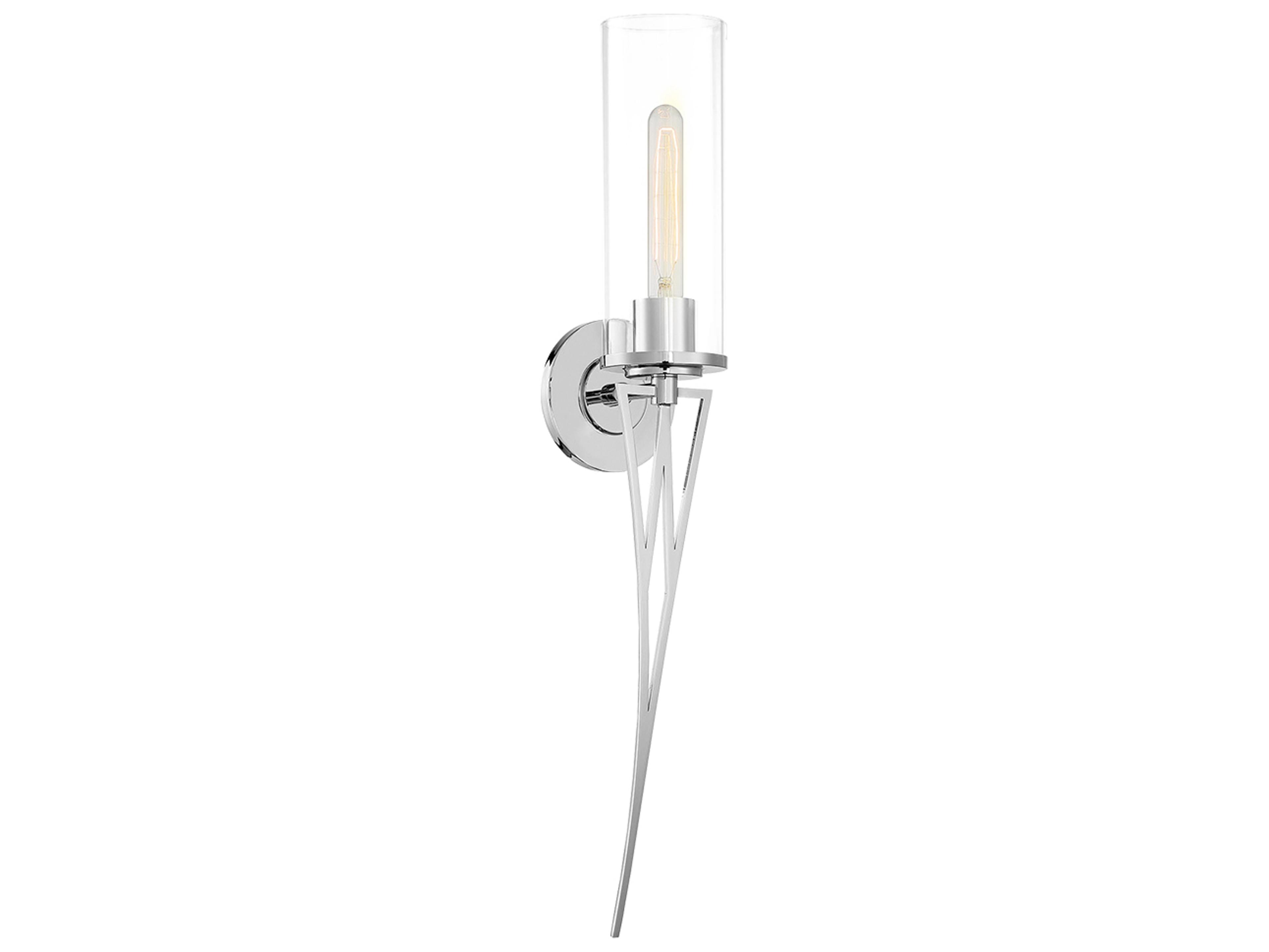 Minka Lavery Regal Terrace 1-Light Polished Nickel Glass Wall Sconce