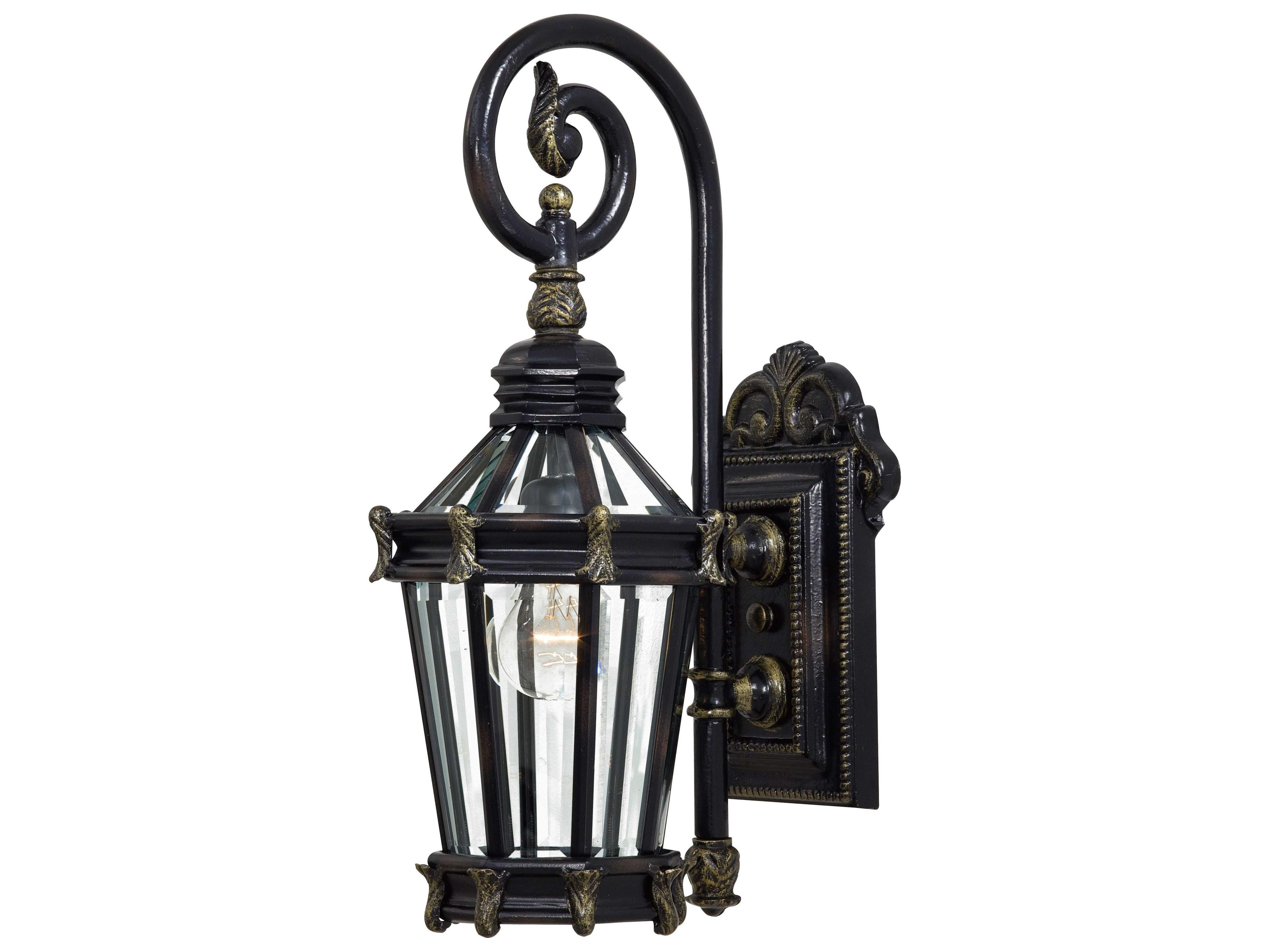 Minka Lavery Stratford Hall Heritage with Gold Highlights Glass Outdoor Wall Light