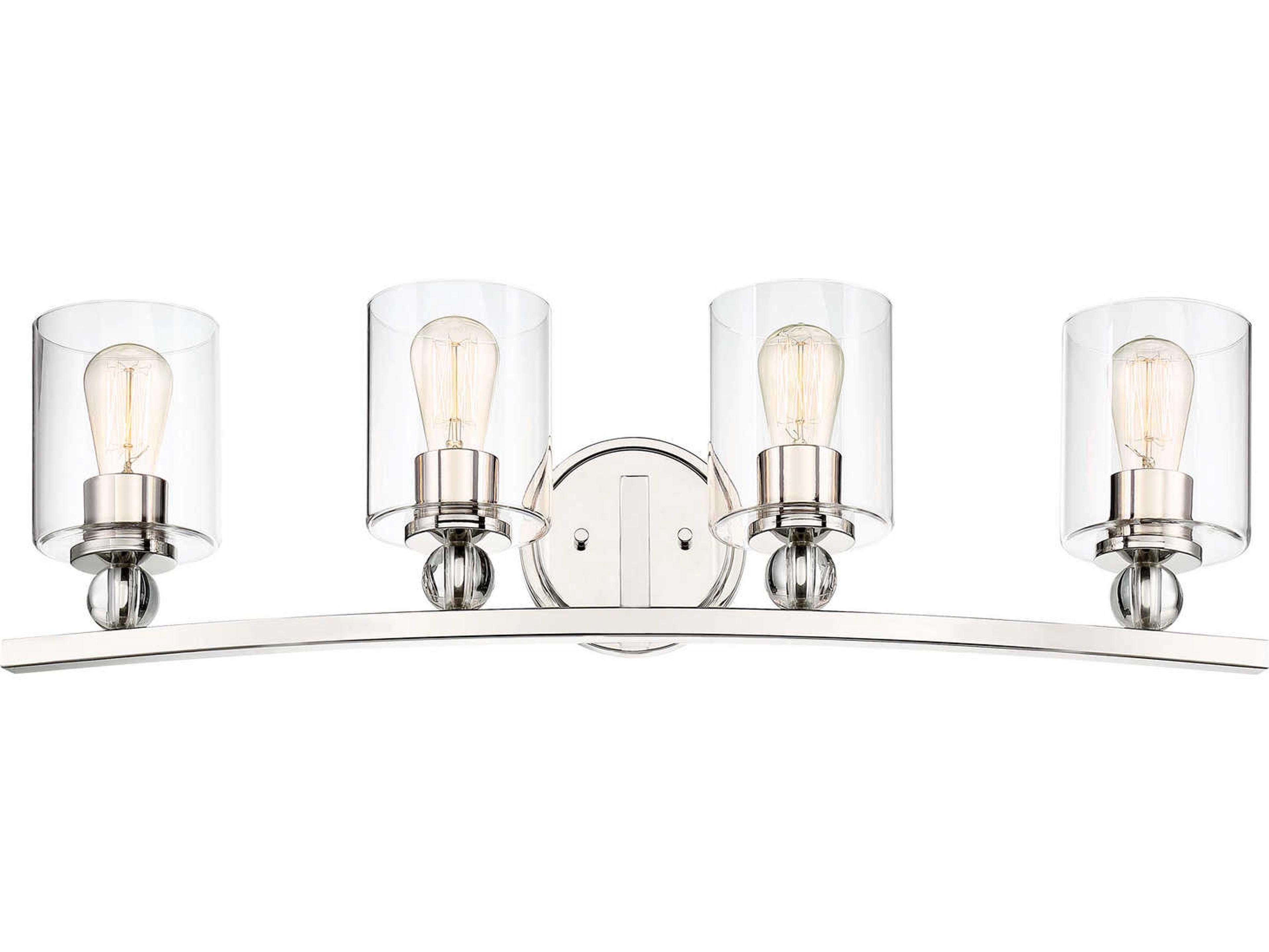 Minka Lavery Studio 5 4-Light Polished Nickel Glass Vanity Light
