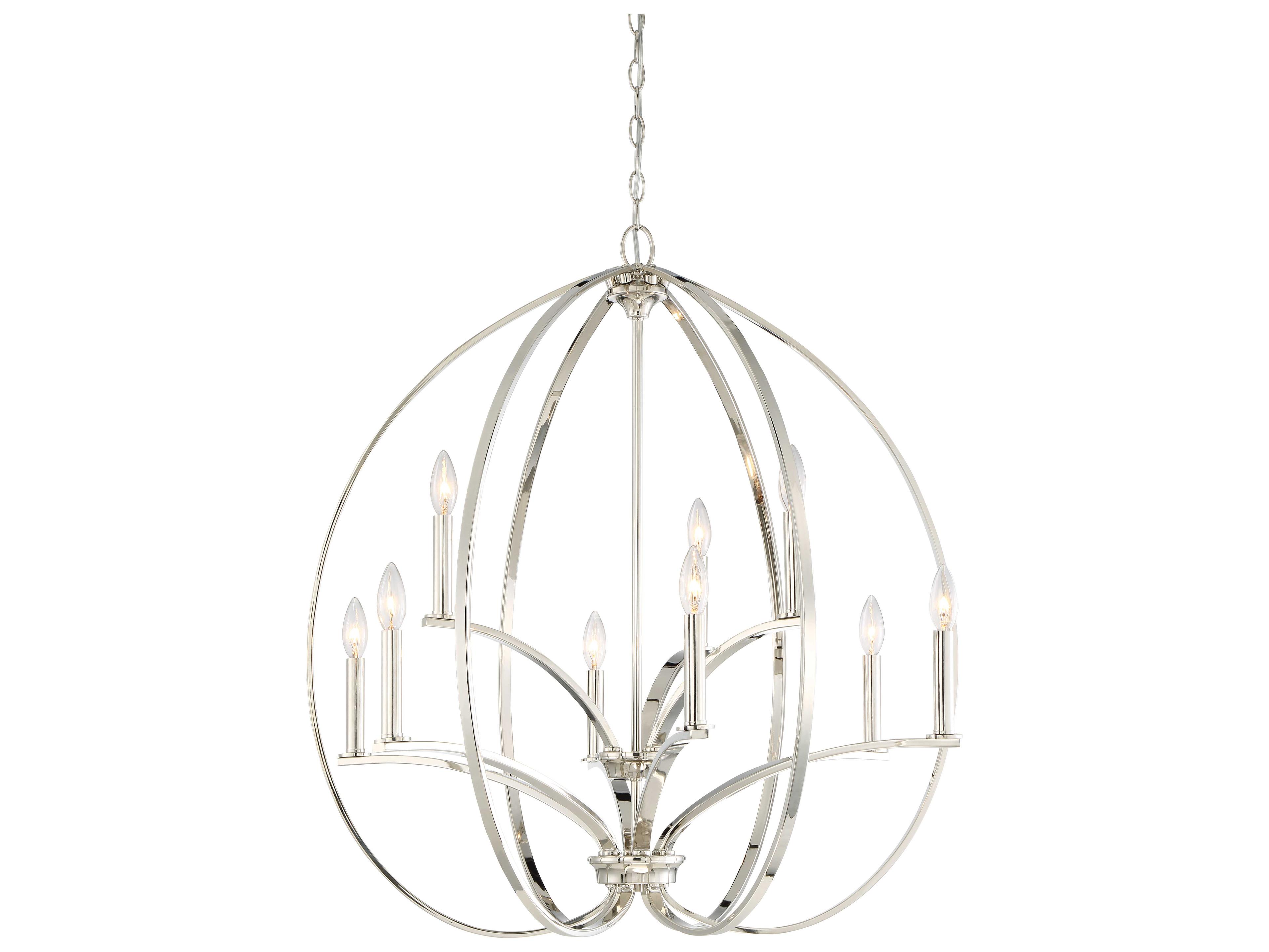 Minka Lavery Tilbury 9-Light Polished Nickel Candelabra Chandelier