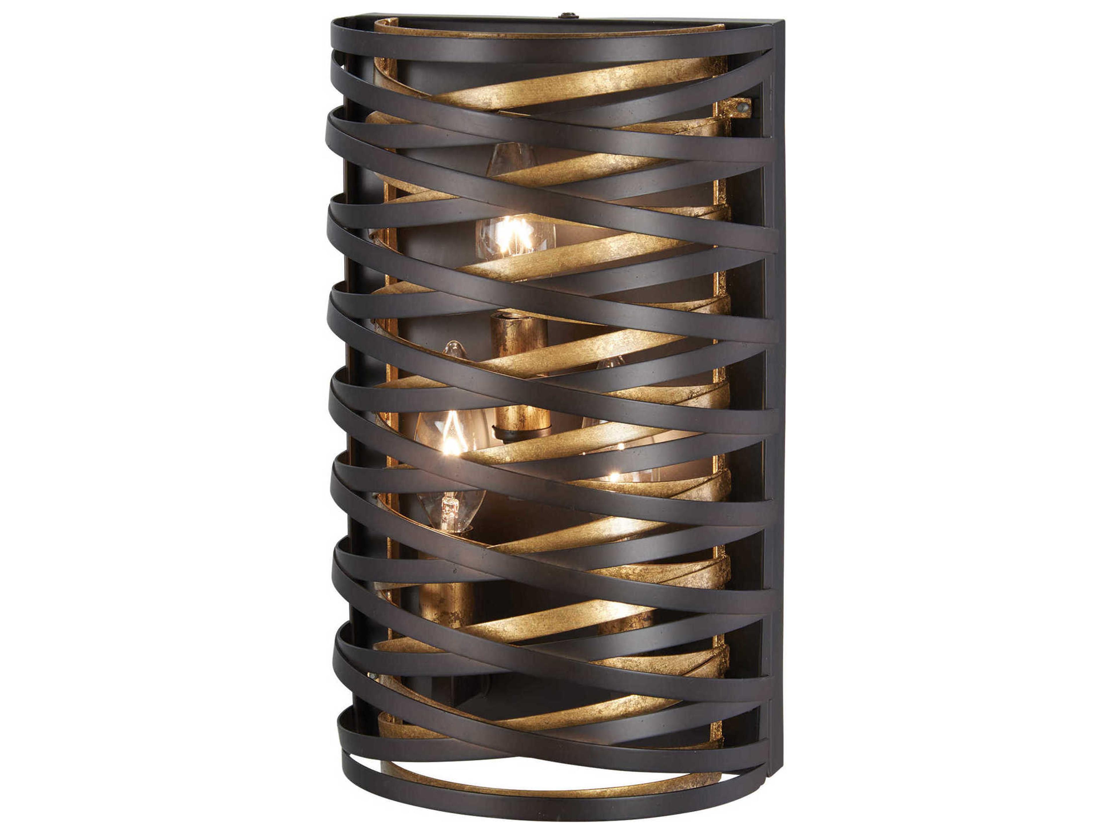 Minka Lavery Vortic Flow 3-Light Dark Bronze Mosaic Gold Wall Sconce