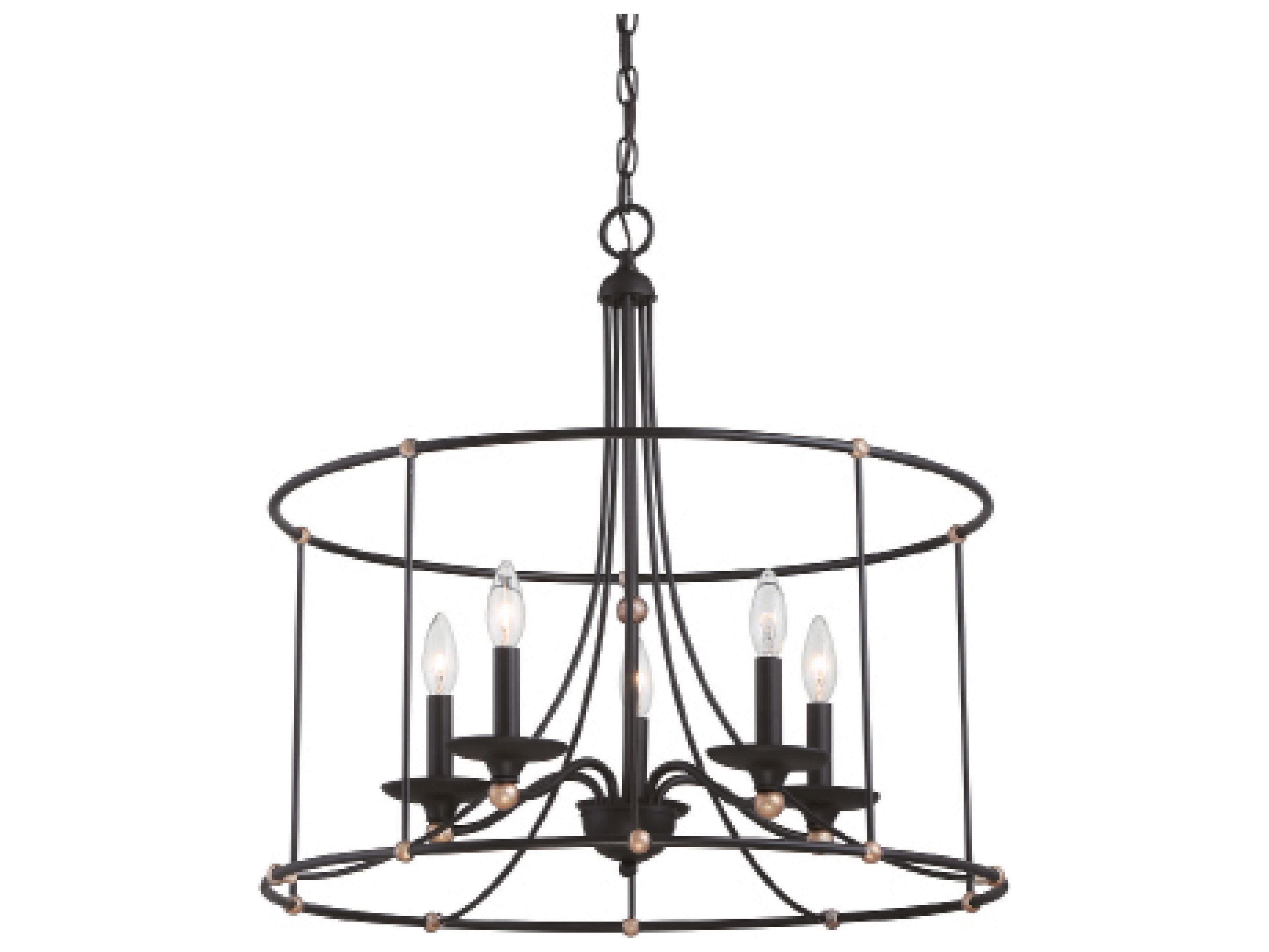 Minka Lavery Westchester County 5-Light Sand Coal Skyline Gold Leaf Black Candelabra Chandelier
