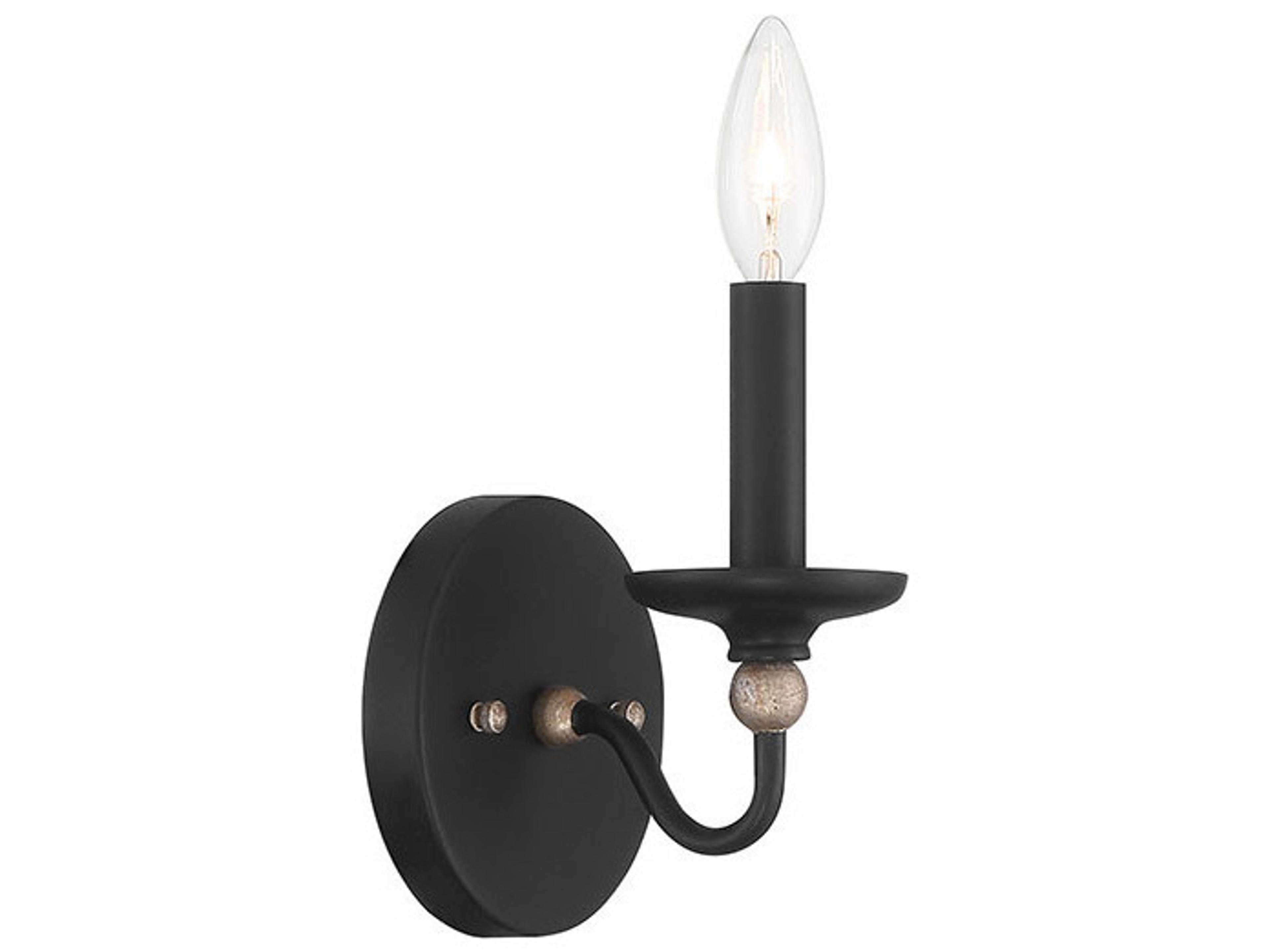 Minka Lavery Westchester County 1-Light Sand Coal Skyline Gold Leaf Black Wall Sconce