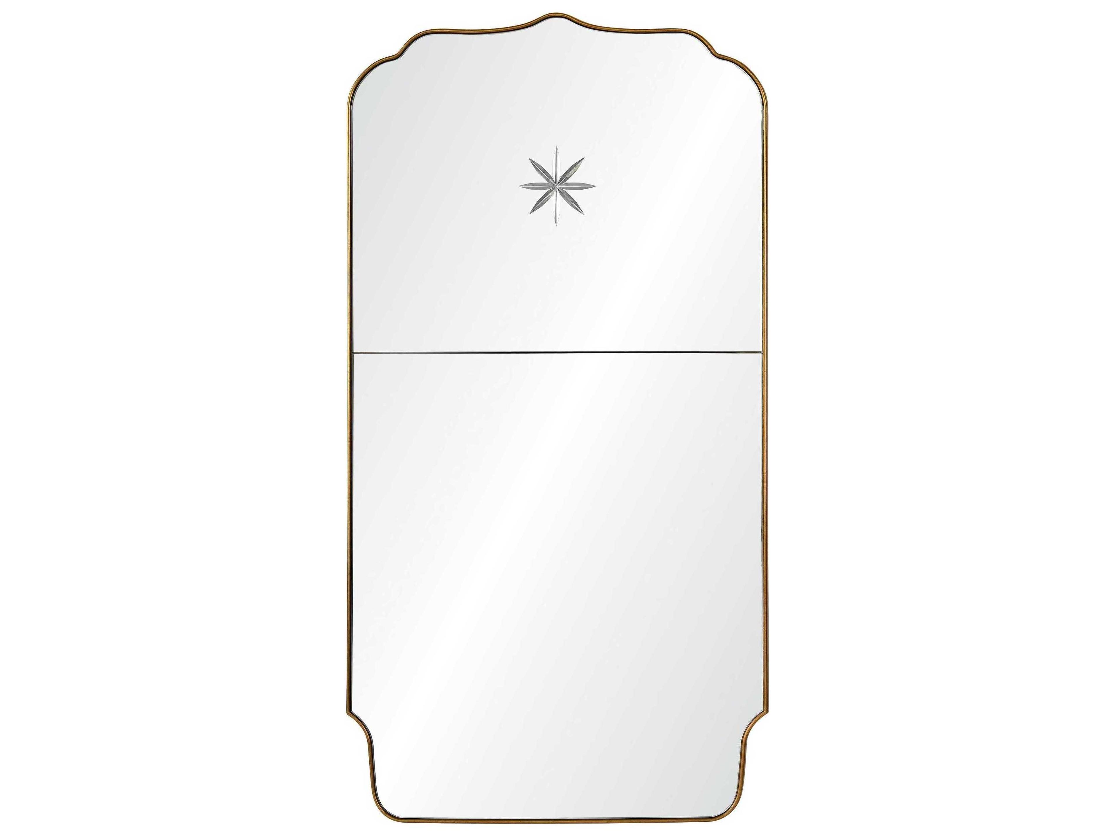 Mirror Home Michael S. Smith Distressed Gold Leaf Rectangular Wall Mirror