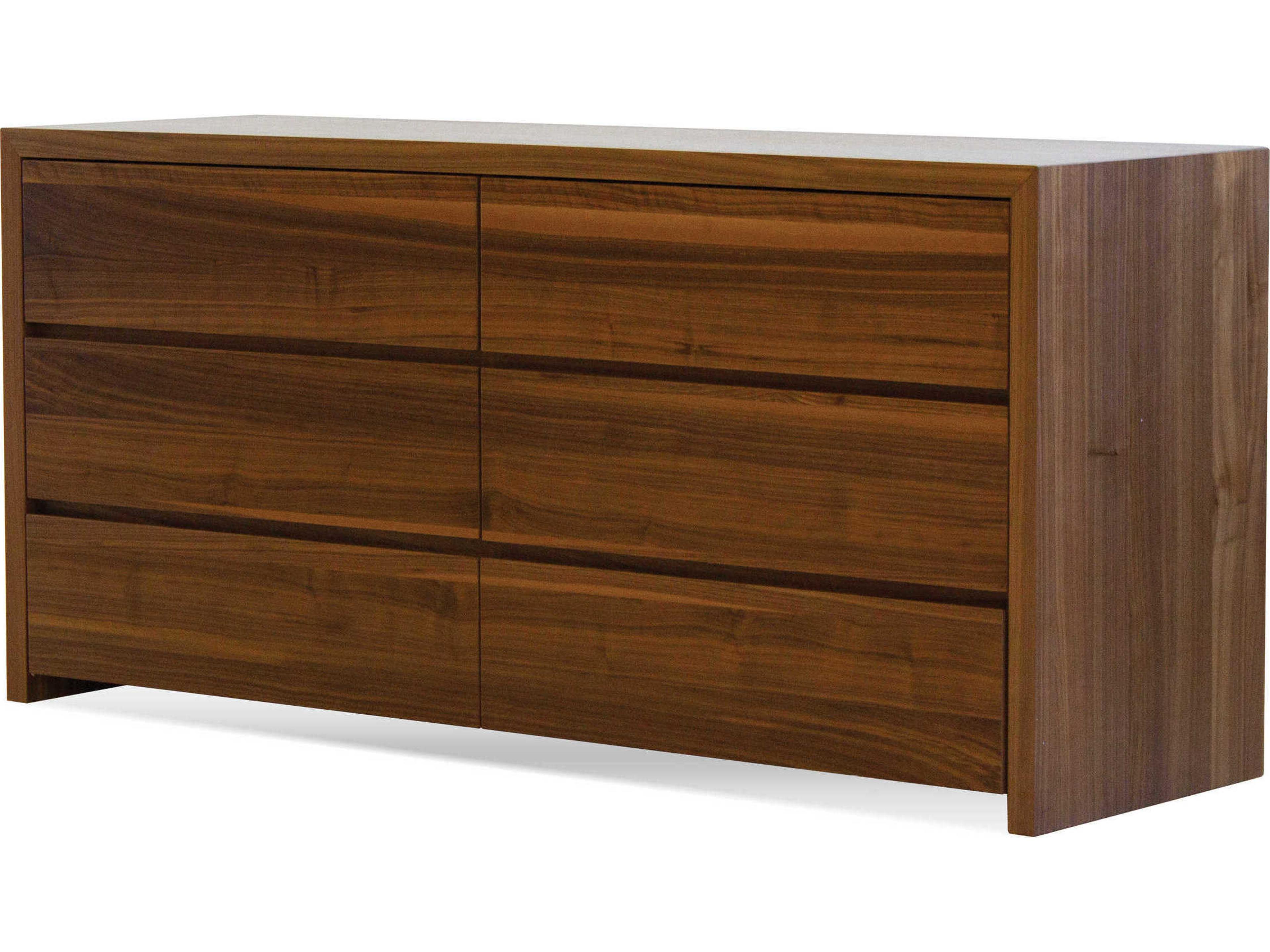 Mobital Blanche 6-Drawers Brown Walnut Wood Double Dresser